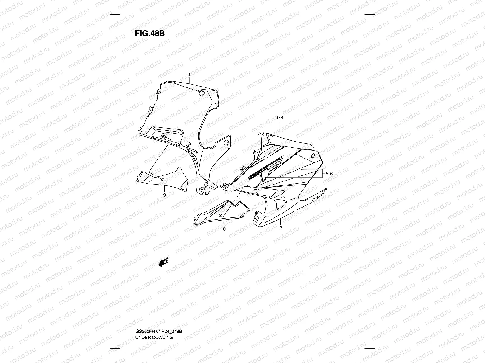 48B - UNDER COWLING  (GS500FHK9)