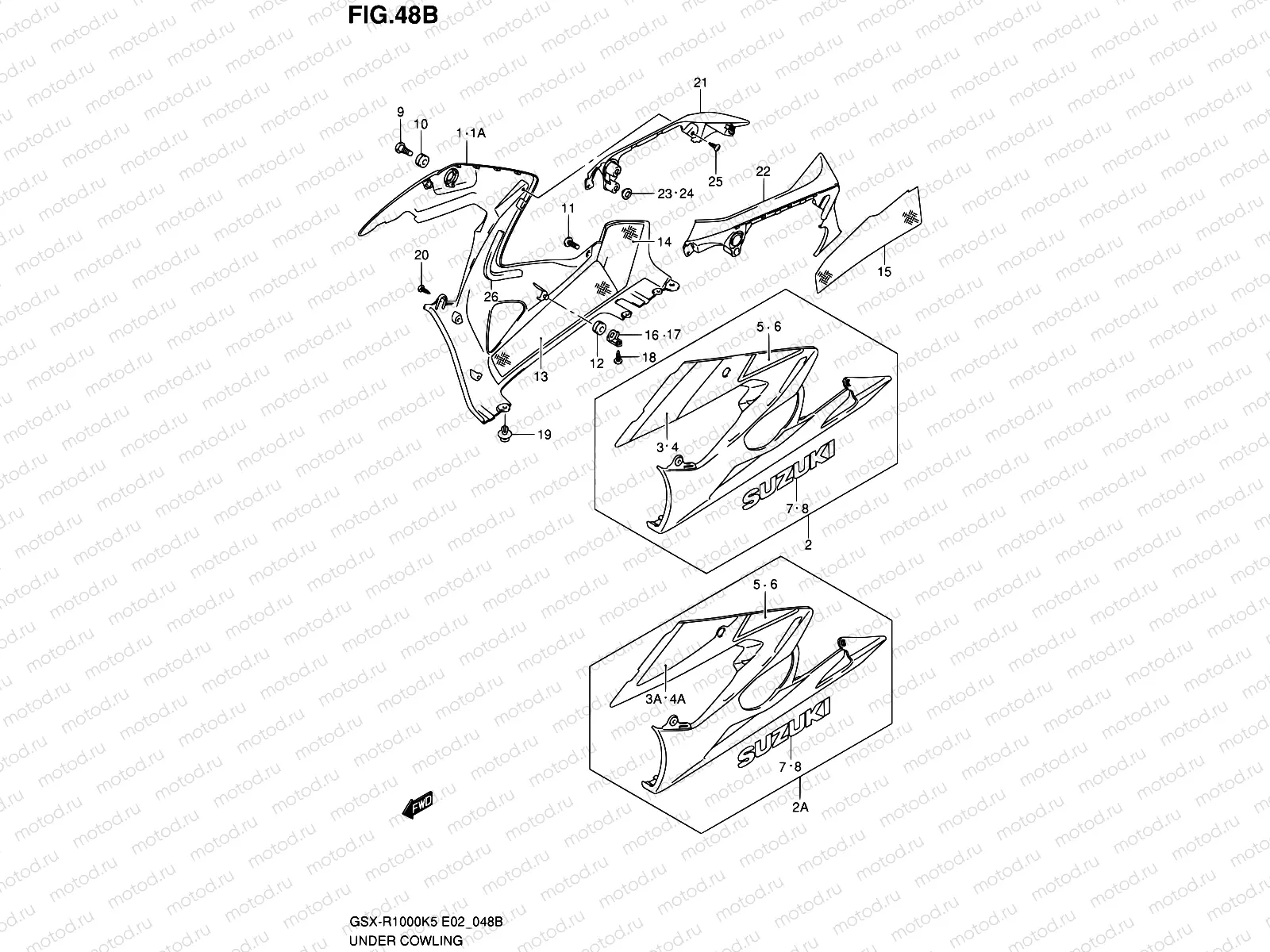48B - UNDER COWLING (GSX-R1000K6 E02,E19,E24,P37)