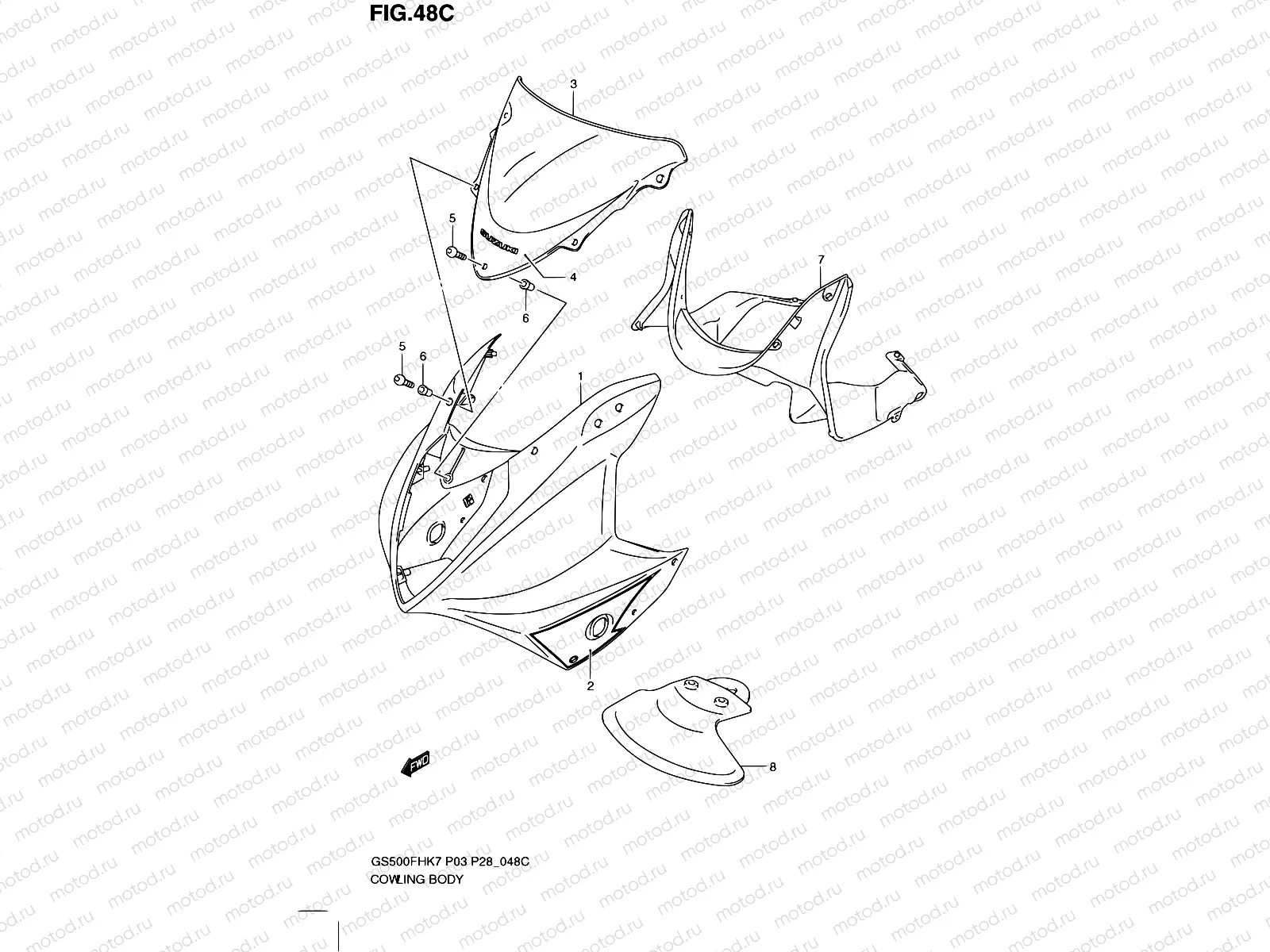 48C - COWLING BODY (GS500FHL0)