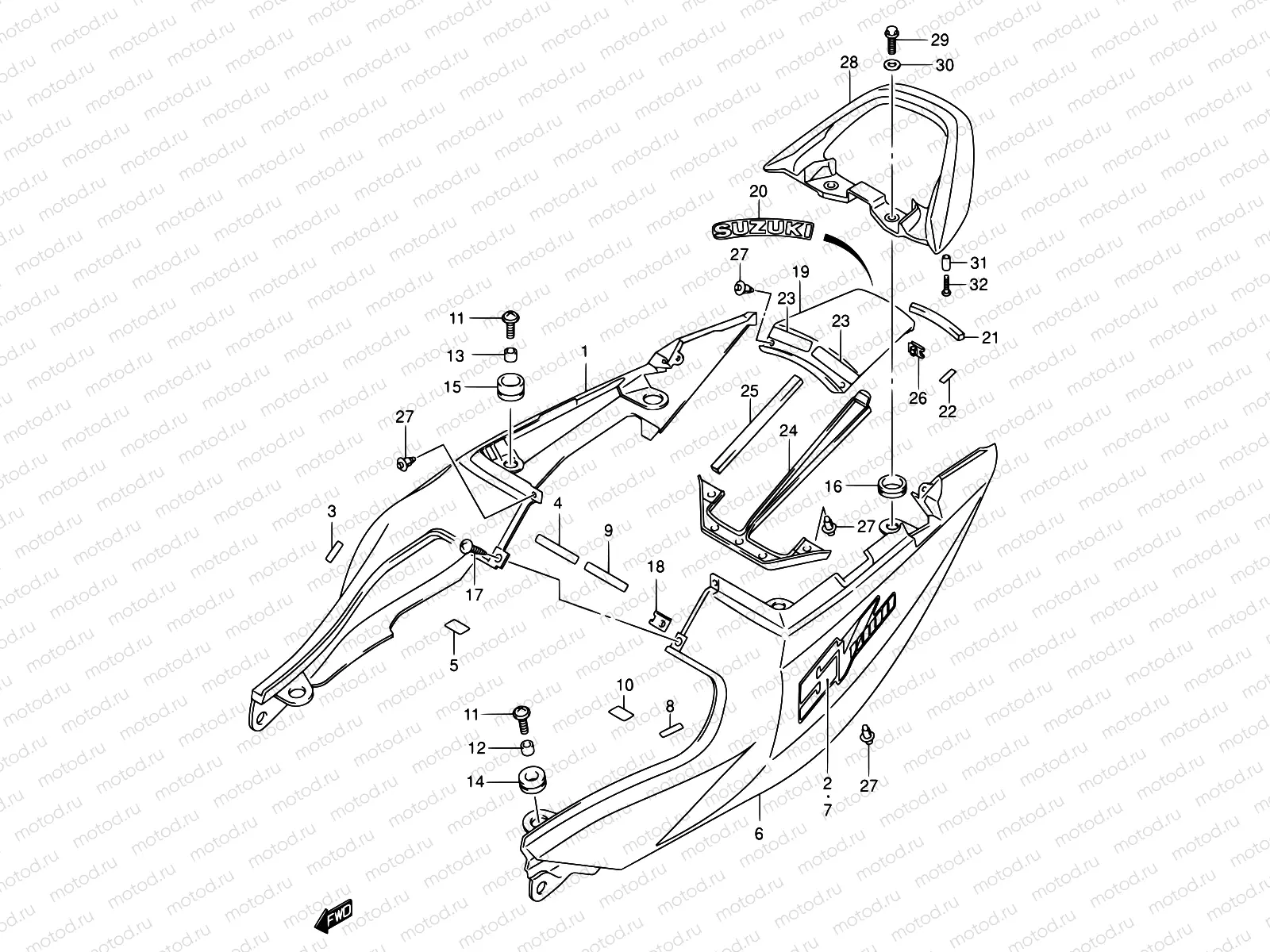 48C - SEAT TAIL COVER (SV1000K4/U1K4/U2K4)