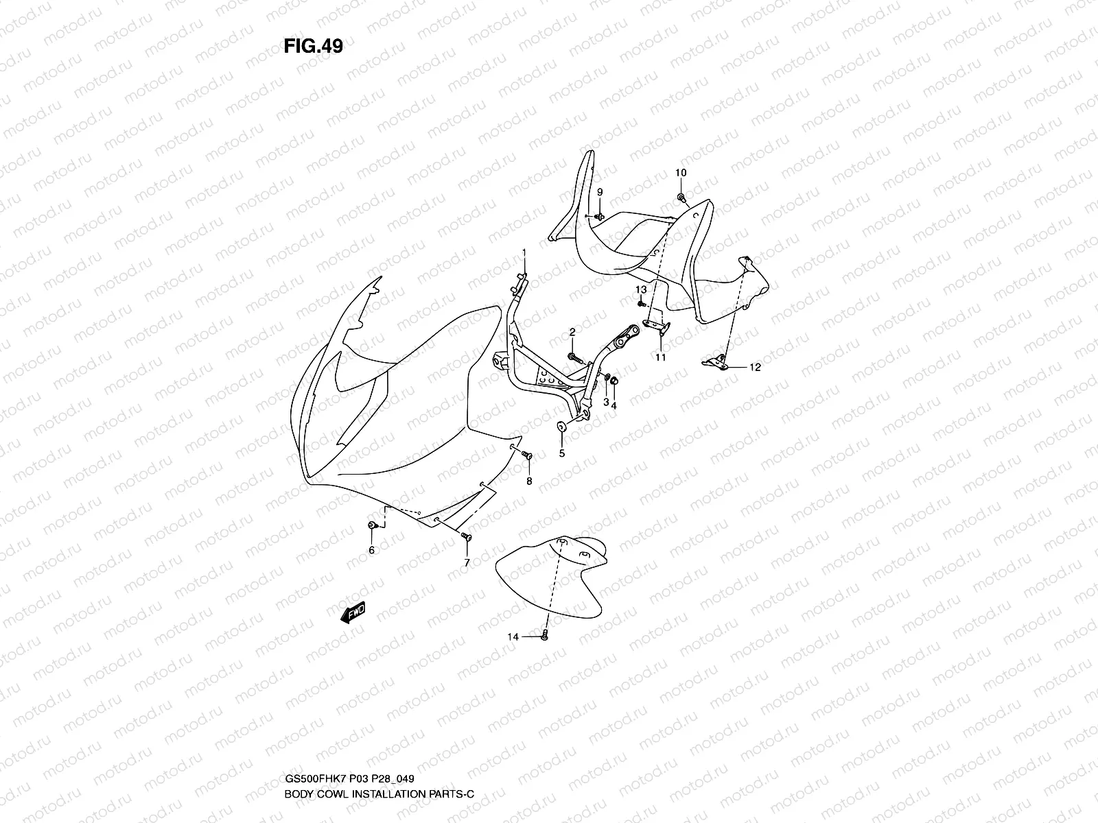 49 - BODY CWL INSTALLATION PARTS  (WITH COWLING)