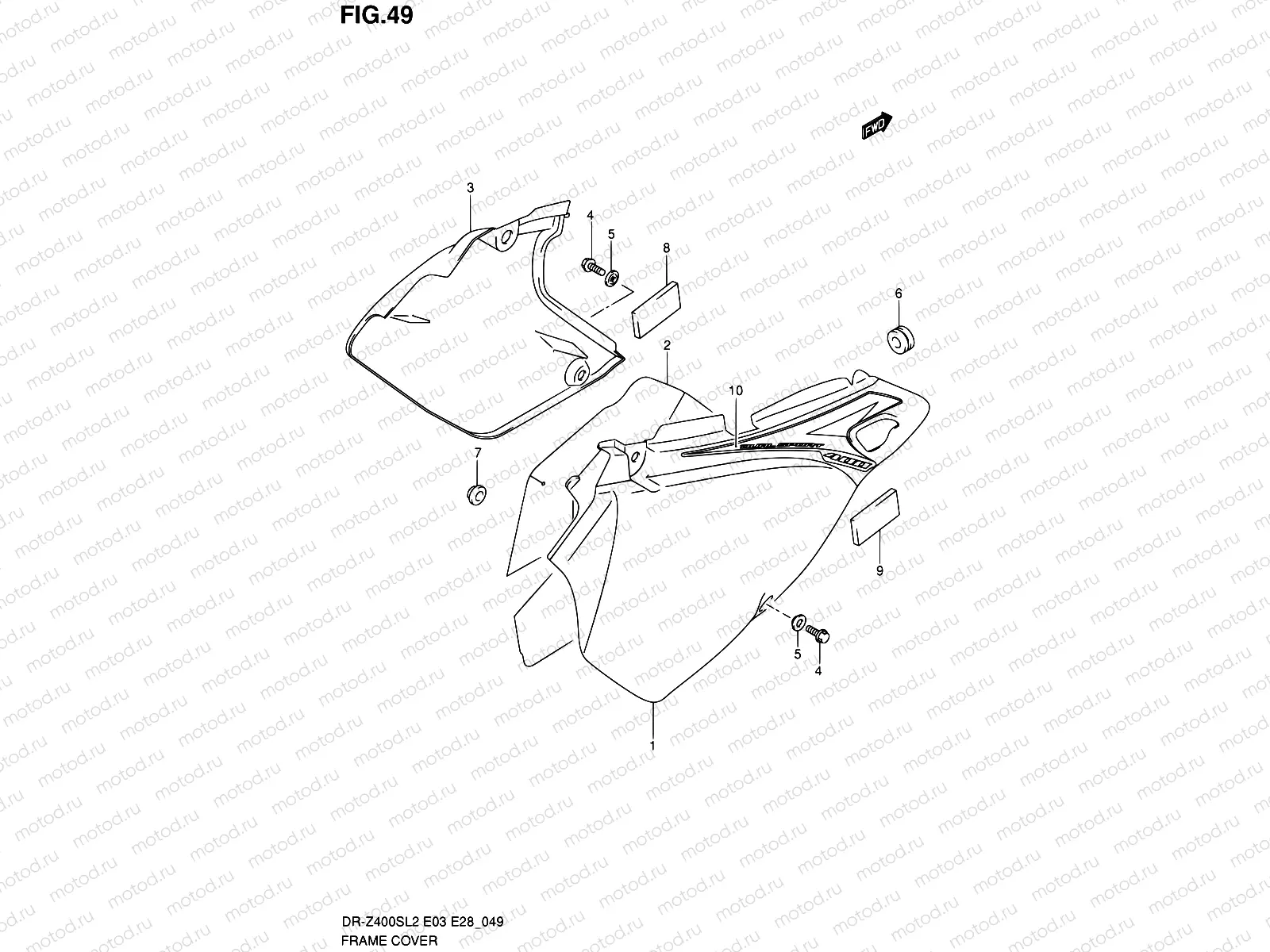 49 - FRAME COVER (DR-Z400SL2 E33)