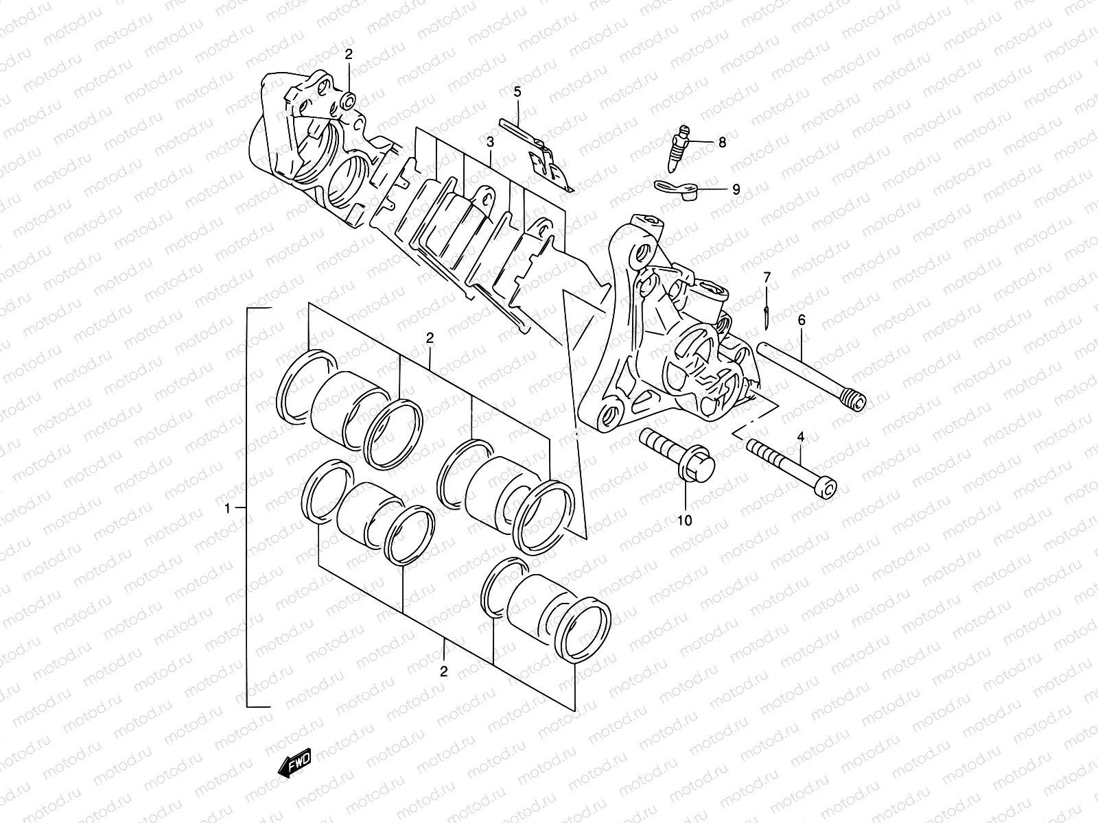 49 - FRONT CALIPER (GSF1200ST/SV/SW/SX/SY)