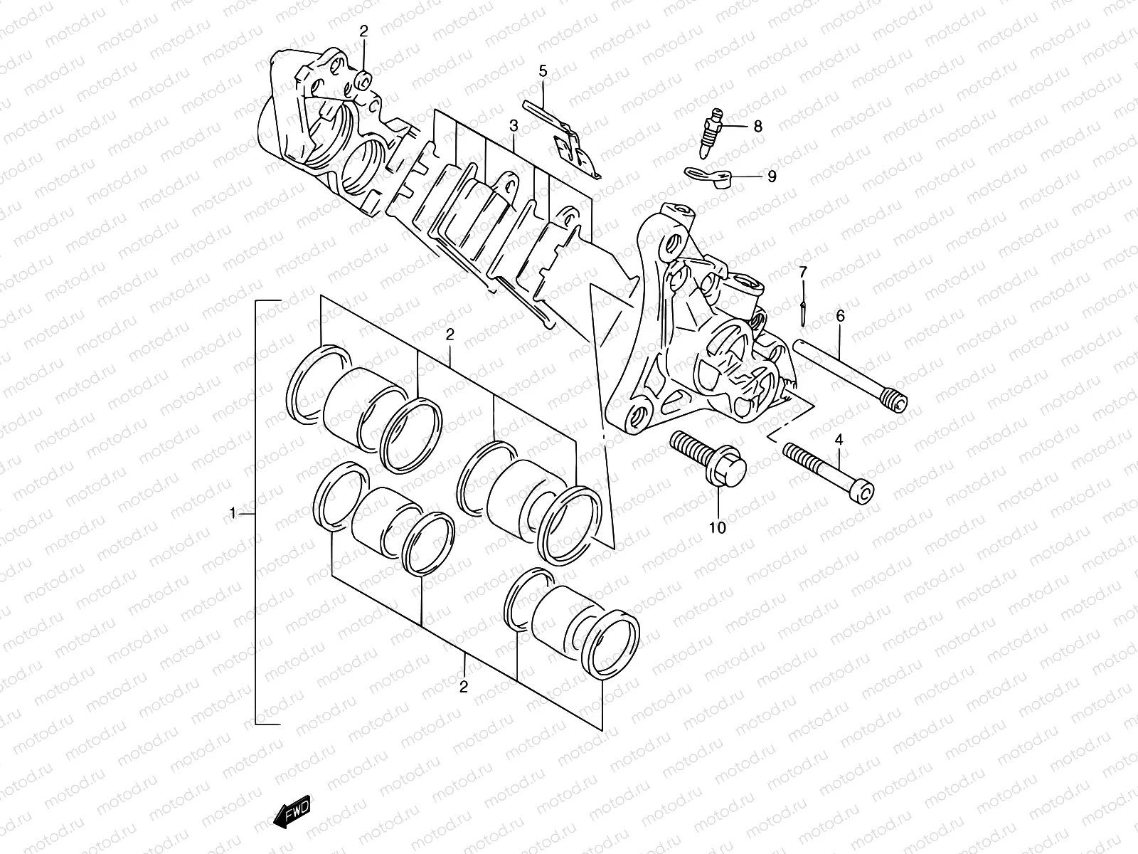 49 - FRONT CALIPER (GSF1200T/V/W/X/Y/ST/SV/SW/SX/SY)