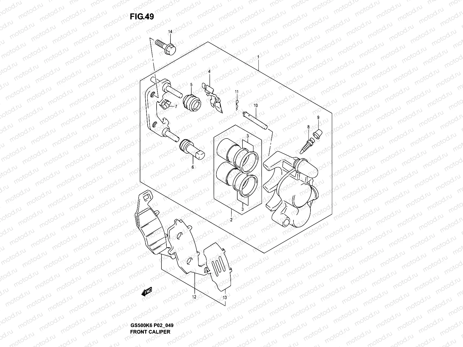 49 - FRONT CALIPER (MODEL K3)