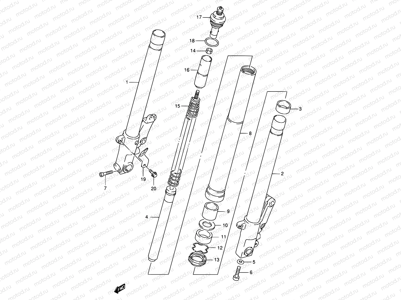 49 - FRONT DAMPER (MODEL P/R)