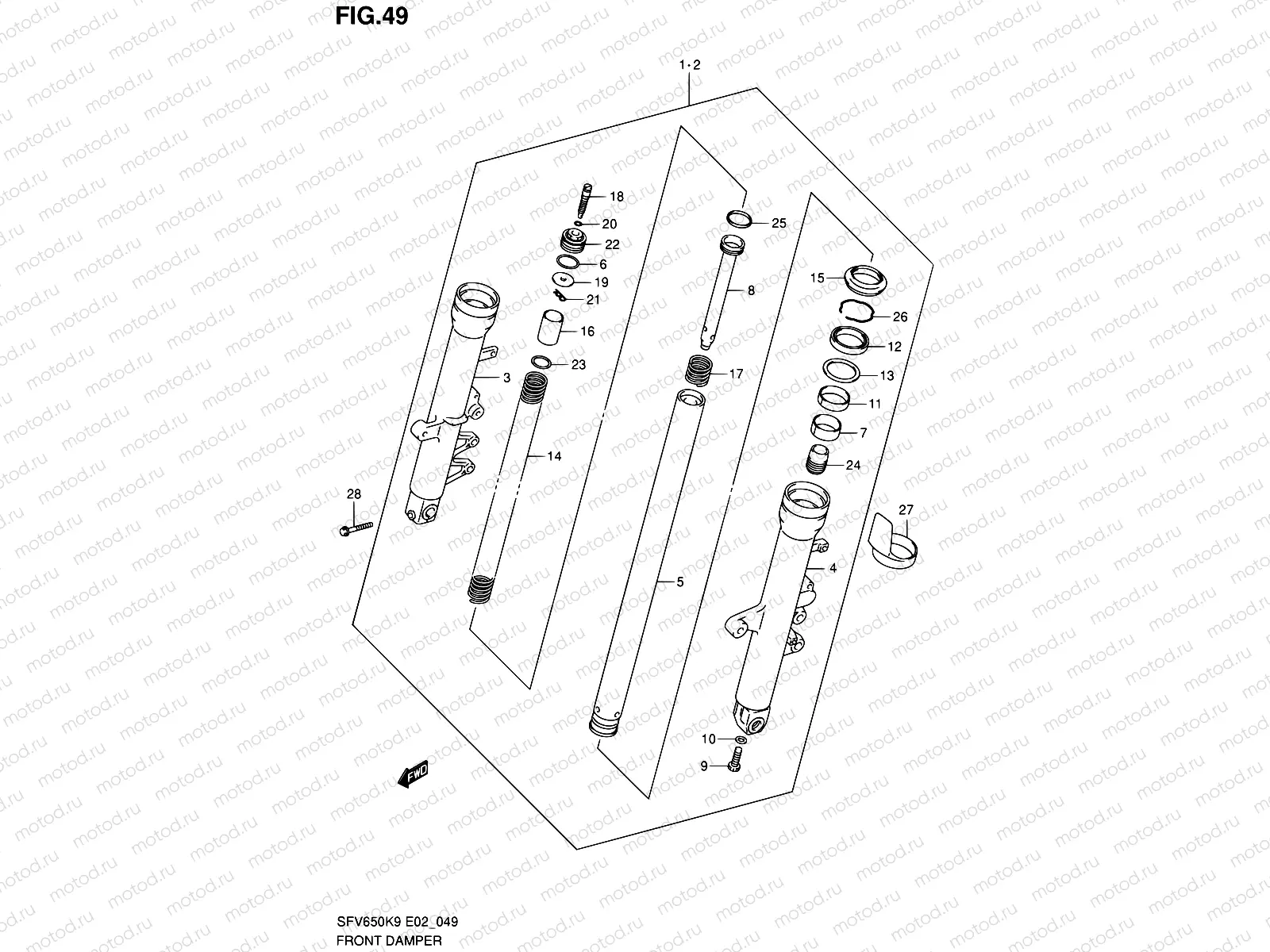 49 - FRONT DAMPER (SFV650K9/UK9/L0/UL0)