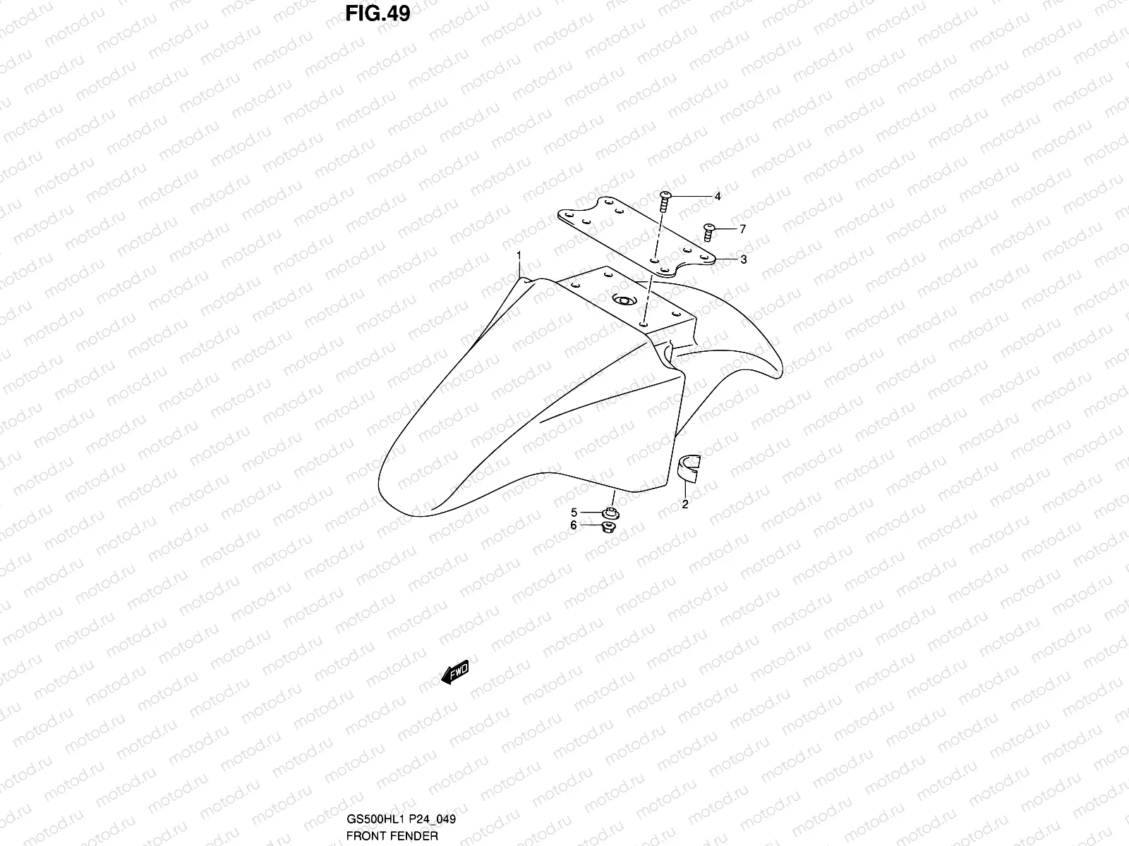 49 - FRONT FENDER (GS500FH)