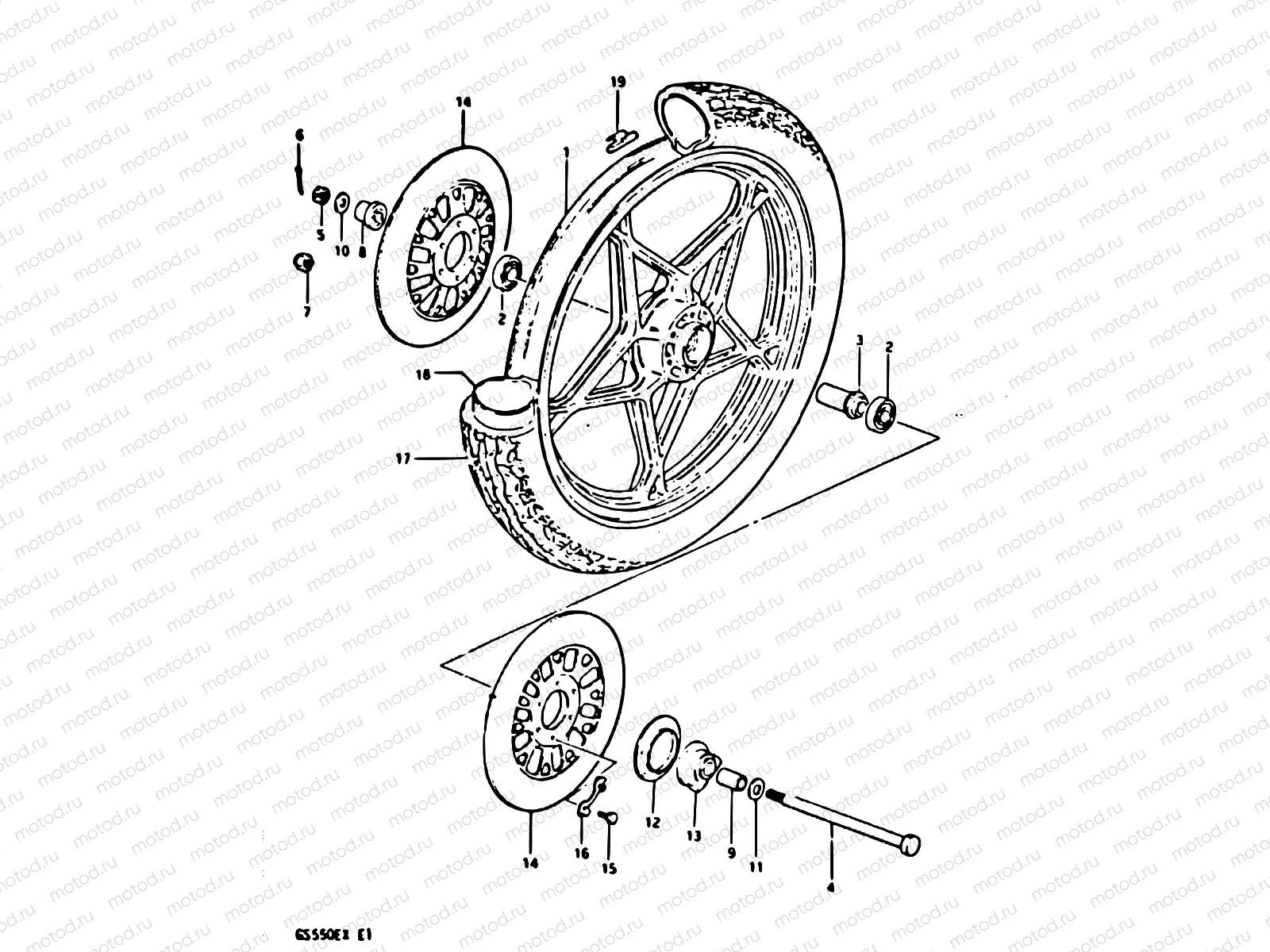 49 - FRONT WHEEL (GS550EX)