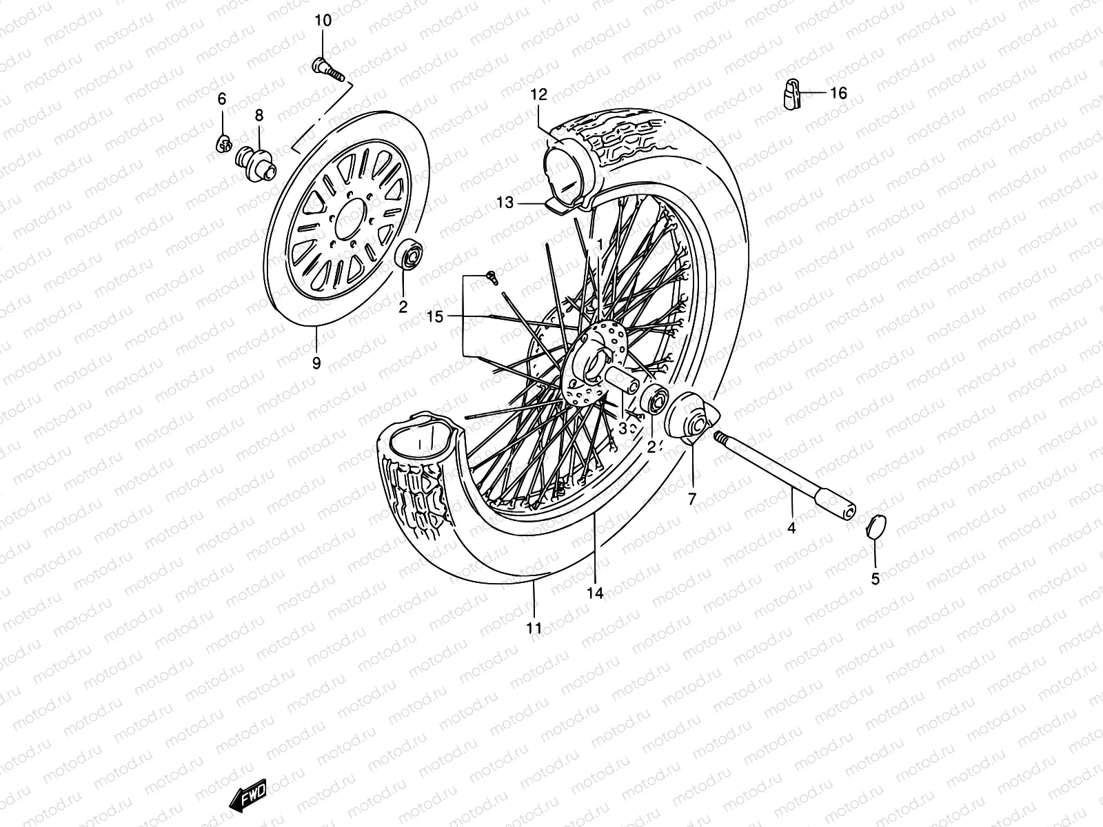 49 - FRONT WHEEL (MODEL W/X)