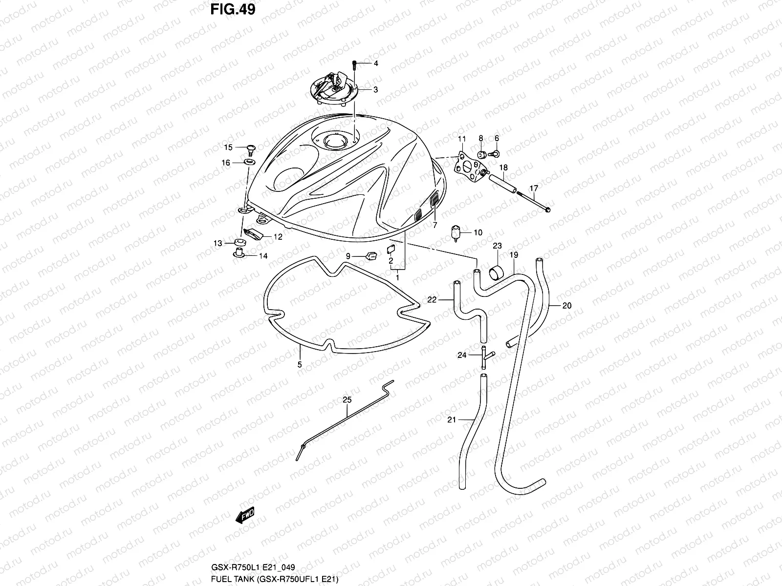 49 - FUEL TANK (GSX-R750UFL1 E21)