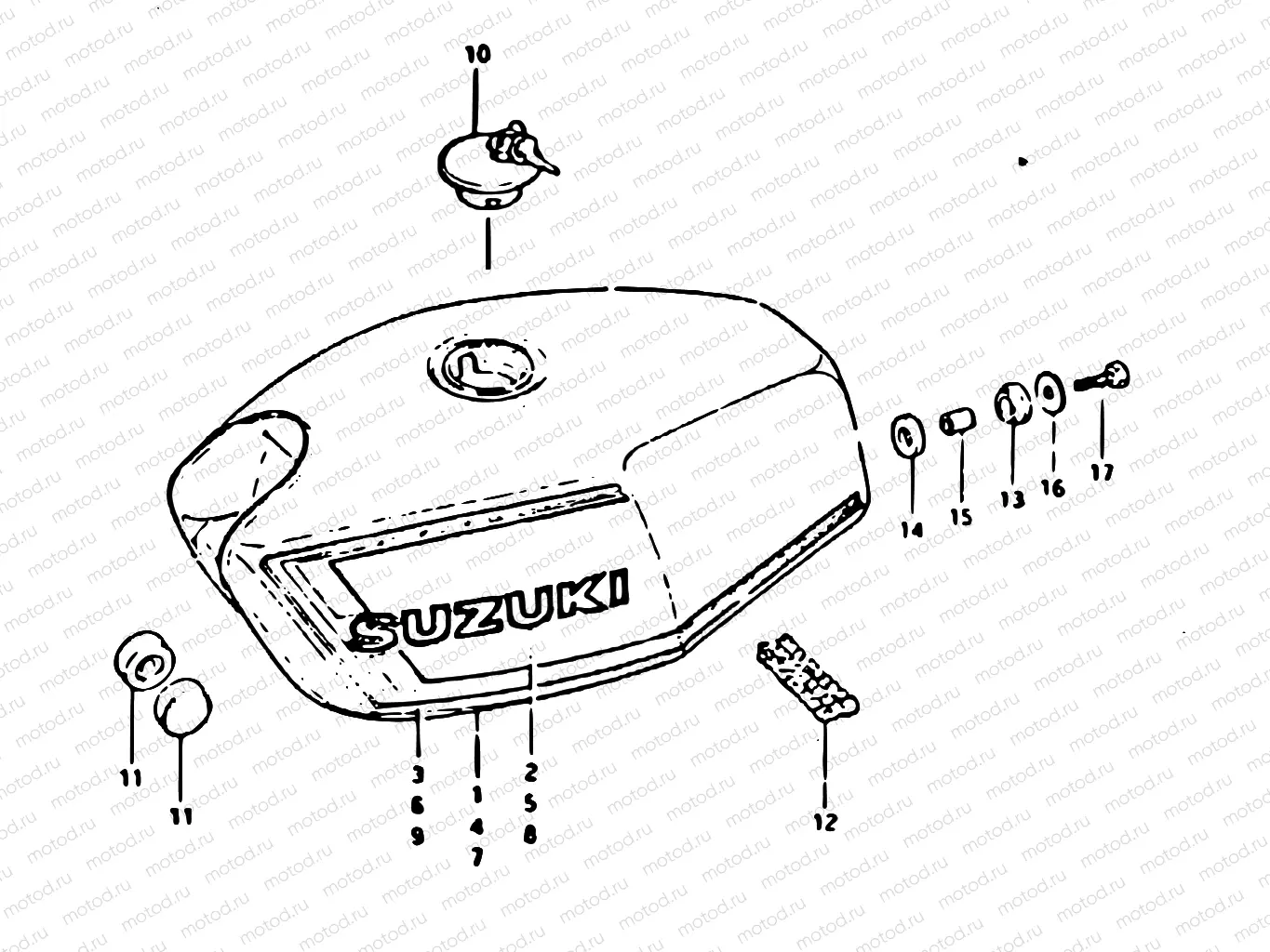 49 - FUEL TANK (MODEL N : F.NO. 107282~)