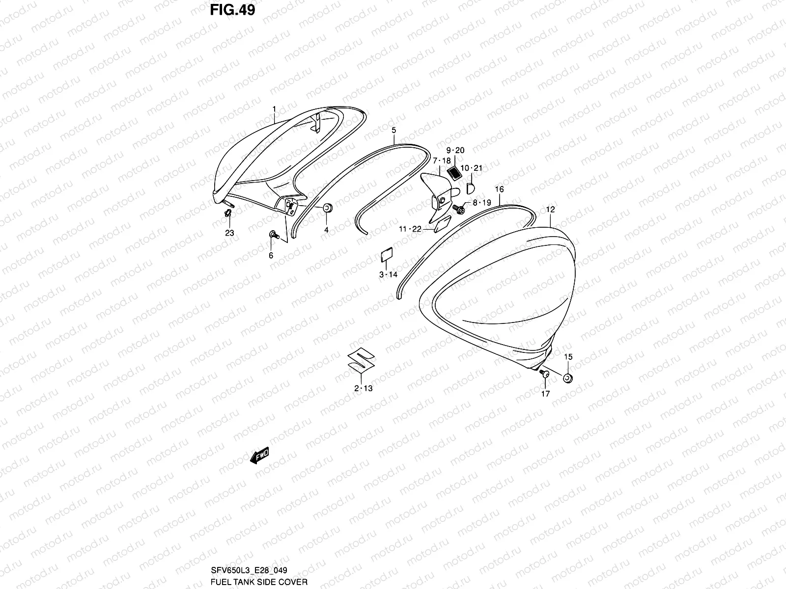 49 - FUEL TANK SIDE COVER