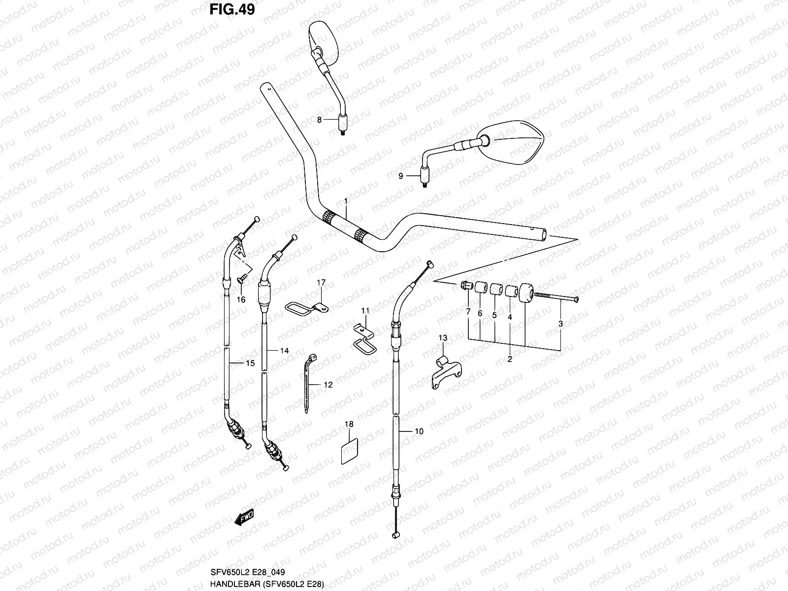 49 - HANDLEBAR (SFV650L2 E28)