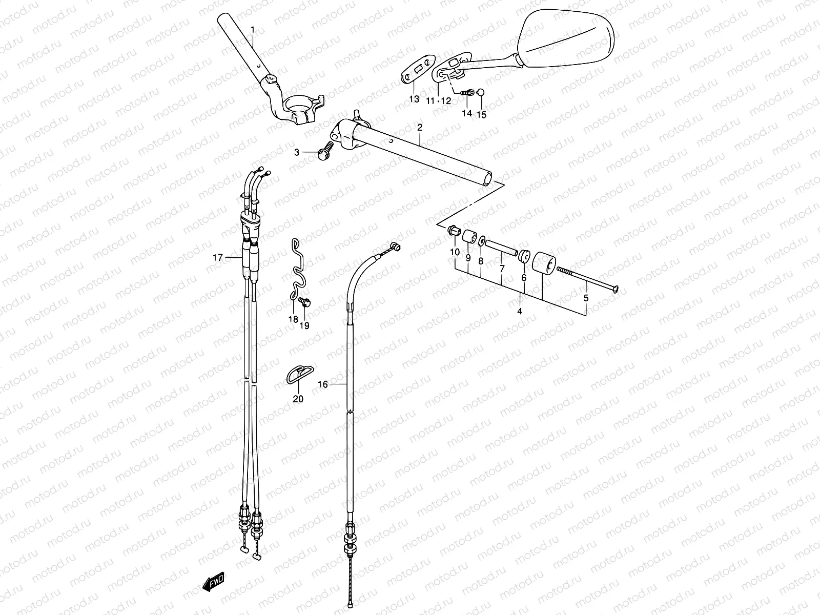 49 - HANDLEBAR (WITH COWLING)