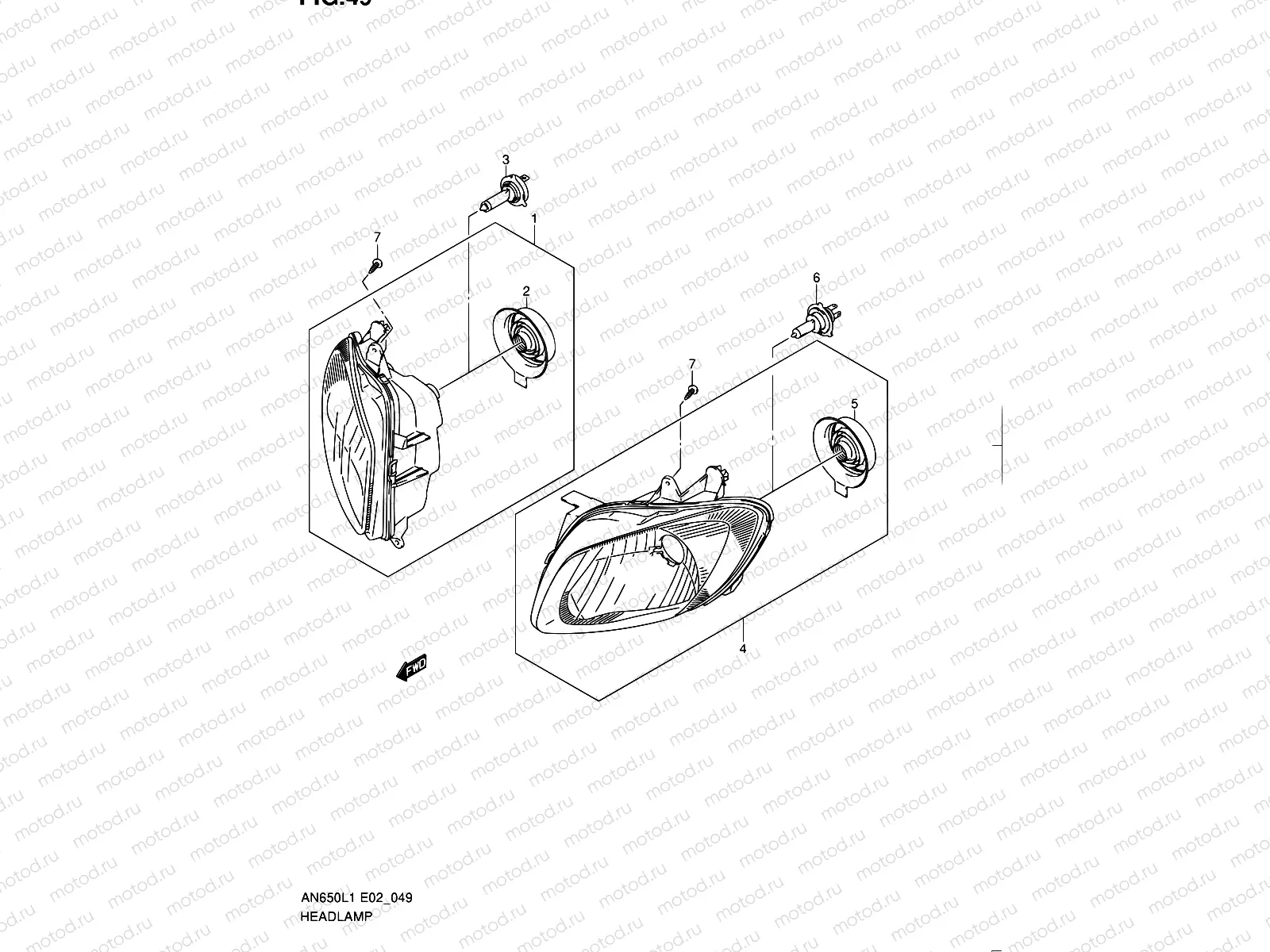 49 - HEADLAMP (AN650AL1 E24)