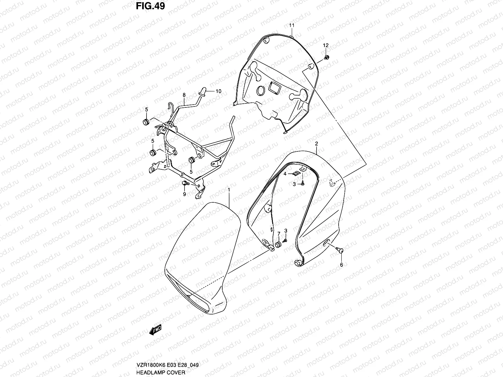 49 - HEADLAMP COVER (VZR1800K6/K7/K8/K9)