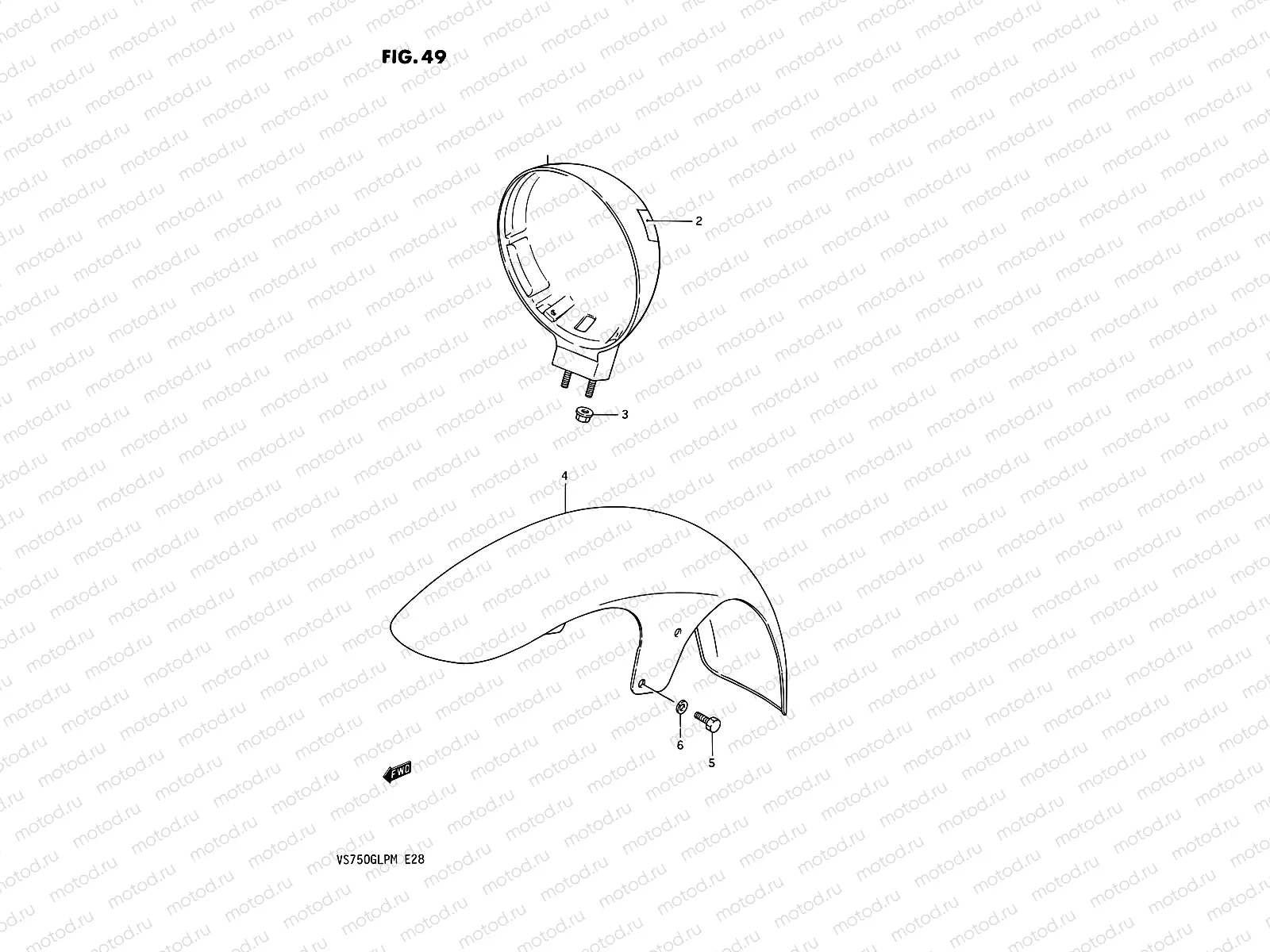 49 - HEADLAMP HOUSING - FRONT FENDER
