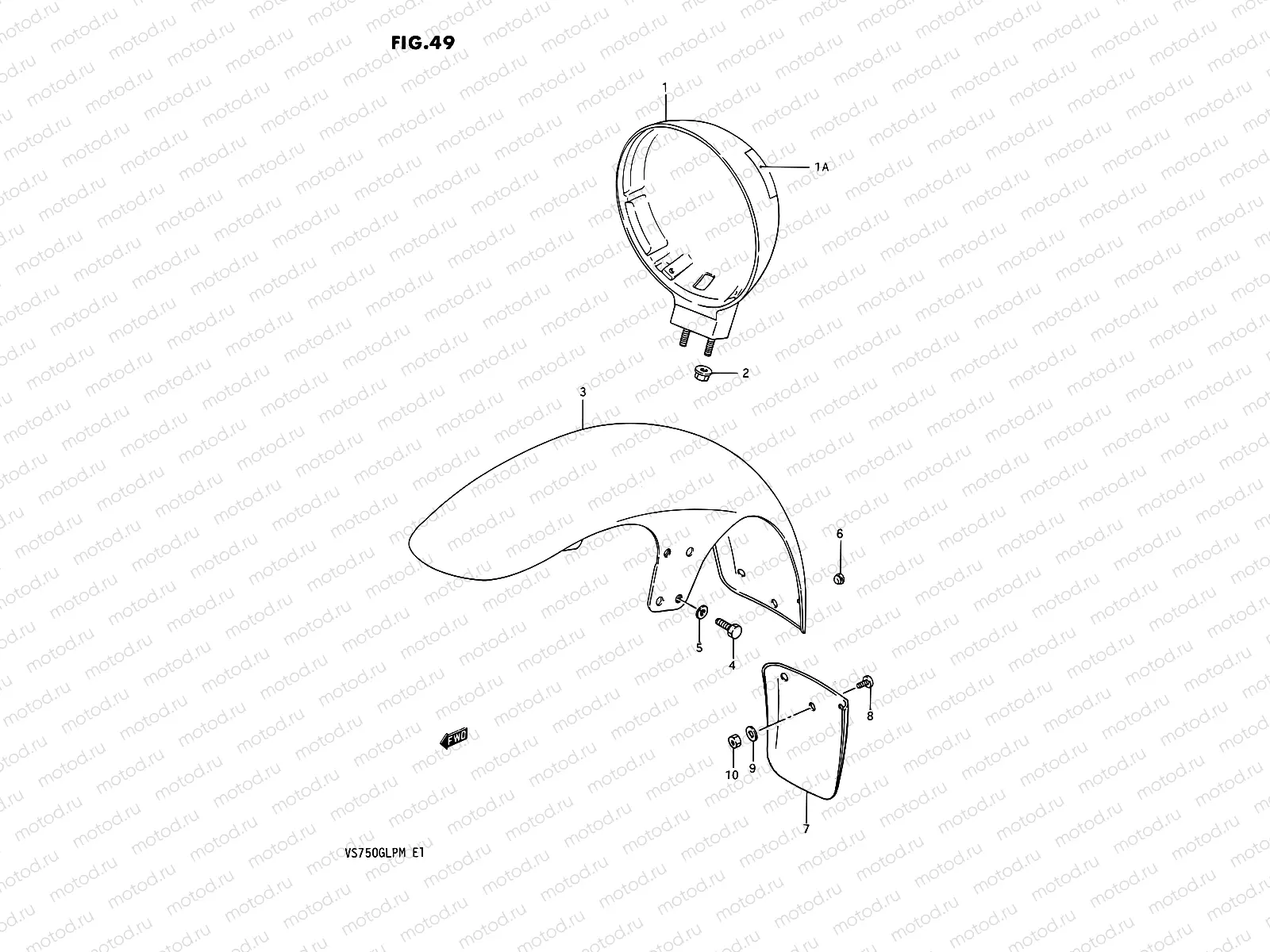 49 - HEADLAMP HOUSING - FRONT FENDER