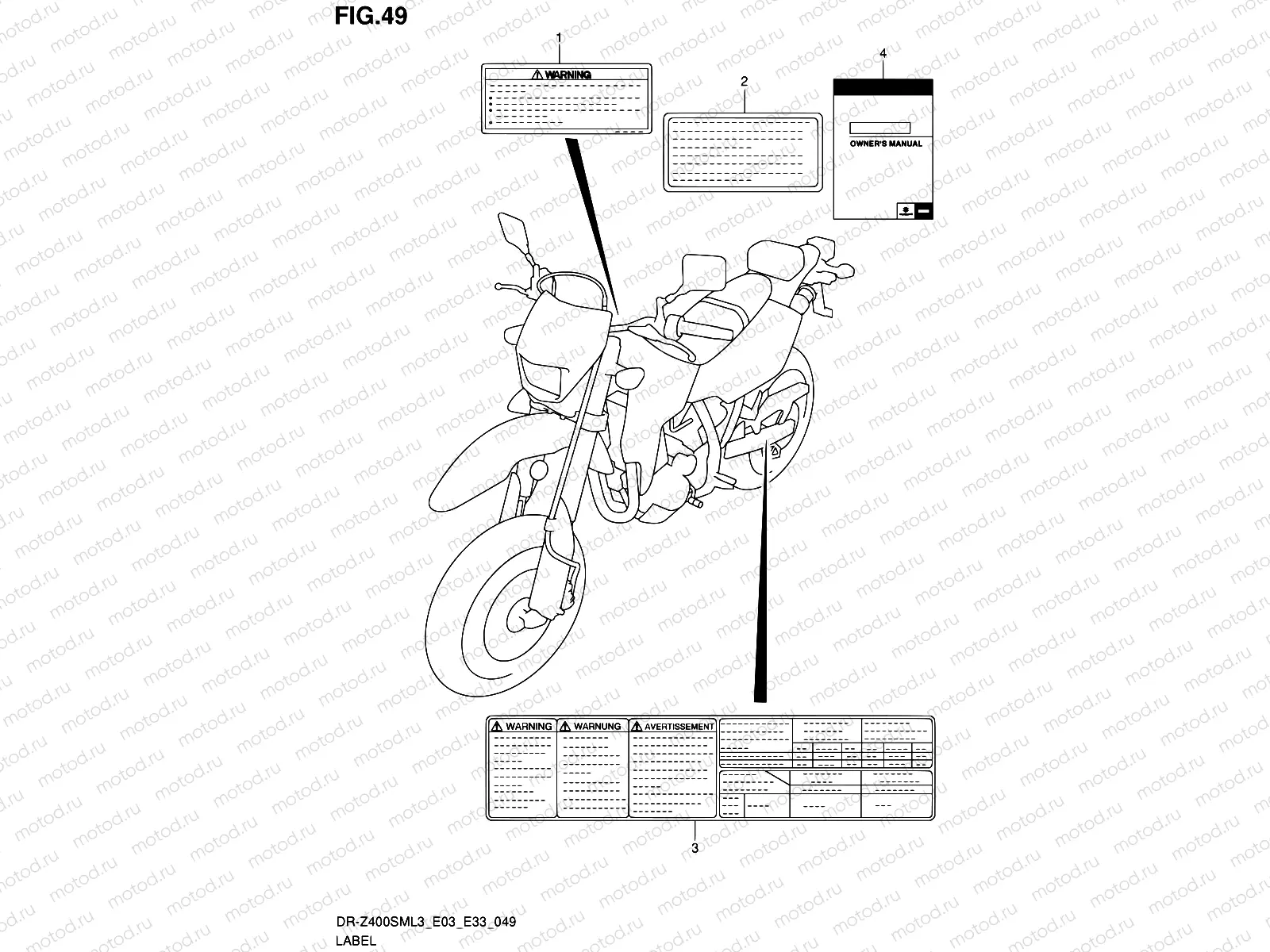 49 - LABEL (DR-Z400SML3 E03)