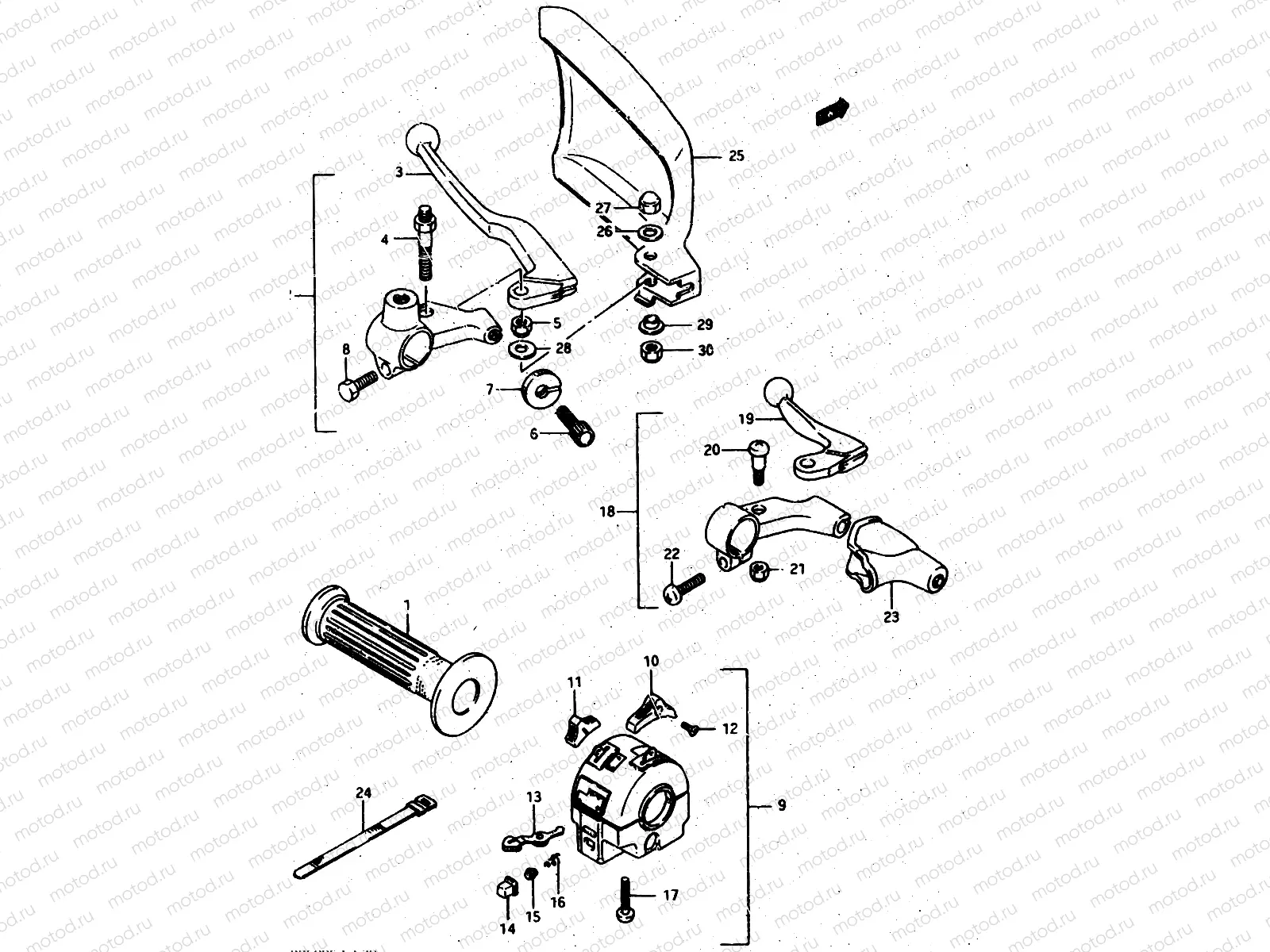 49 - LEFT HANDLE SWITCH (DR500RH)
