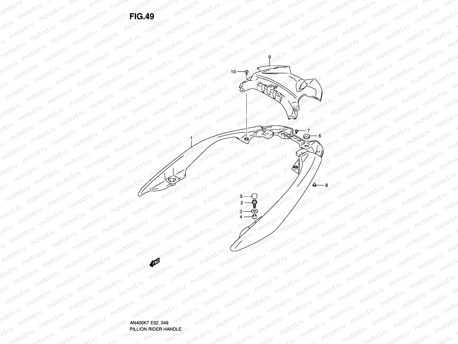 49 - PILLION RIDER HANDLE (AN400K7/K8/K9/AK9/L0/AL0)