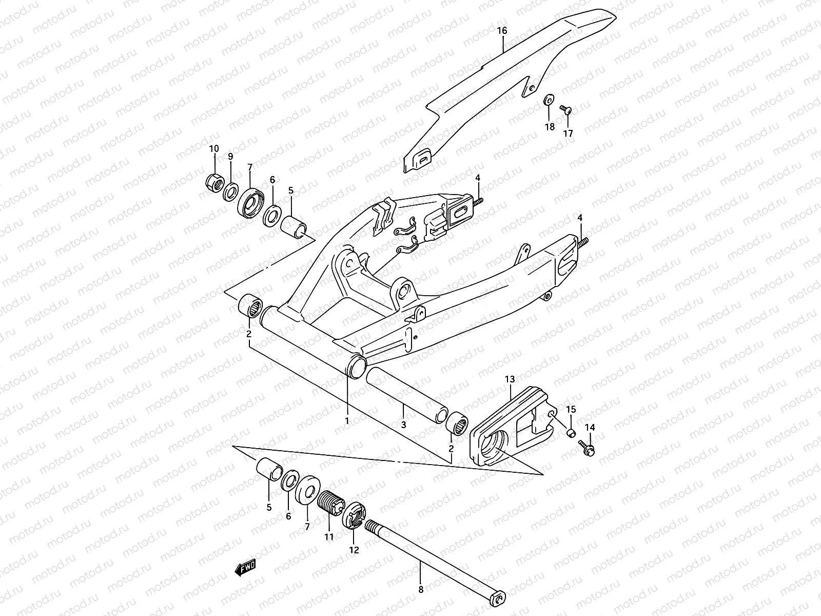 49 - REAR SWINGING ARM (MODEL N/P)