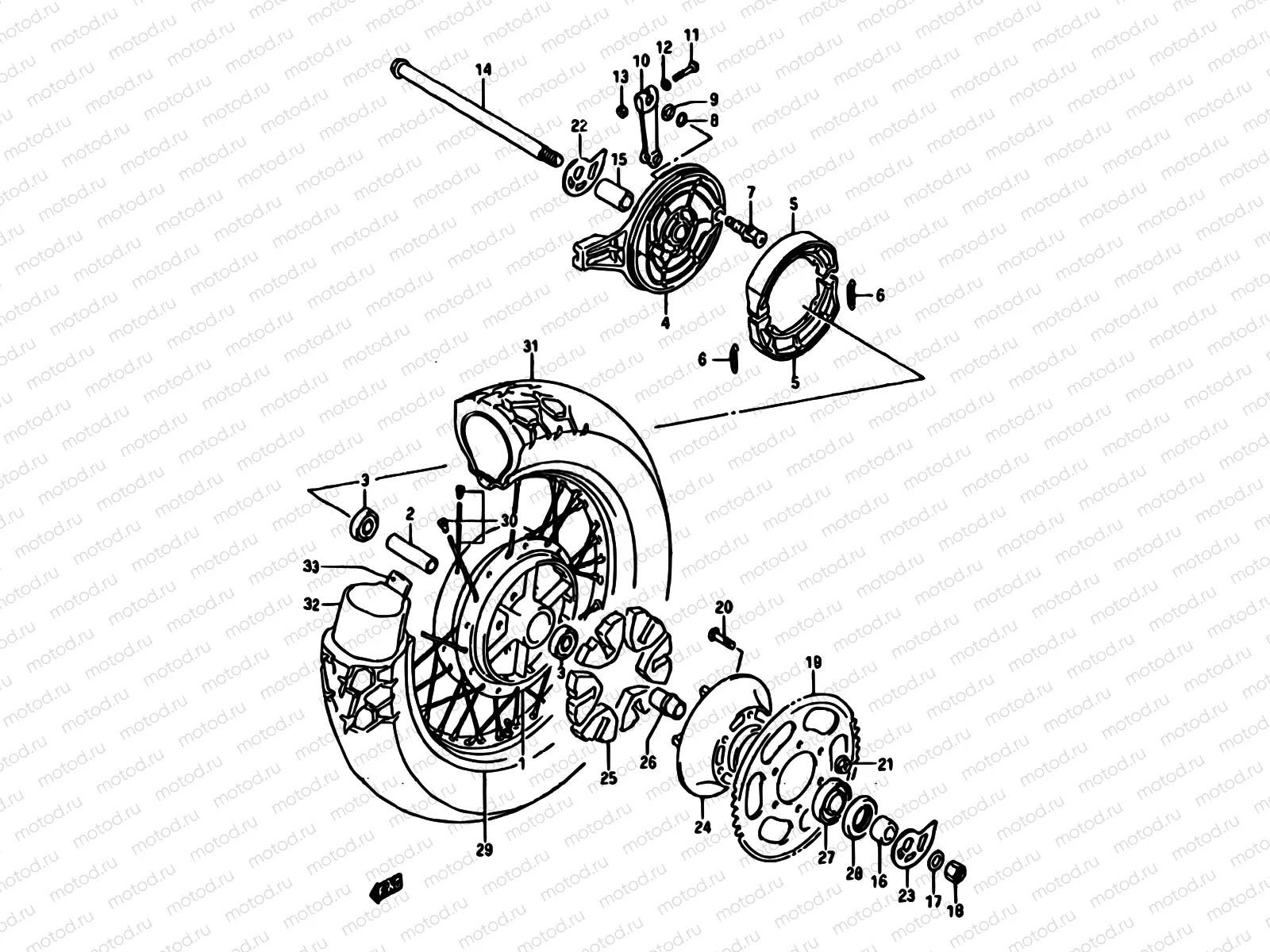 49 - REAR WHEEL (MODEL J)