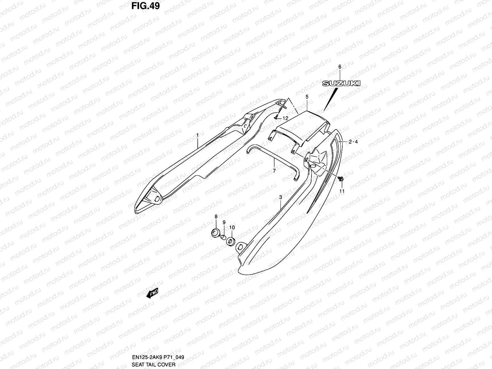 49 - SEAT TAIL COVER (EN125HUK9)