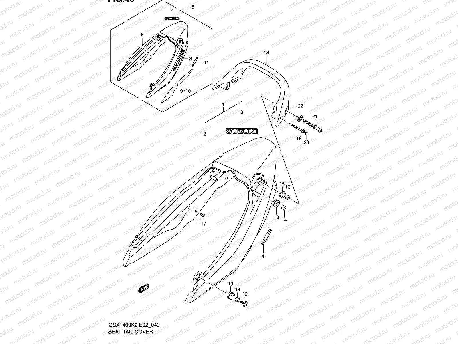 49 - SEAT TAIL COVER (MODEL K2)