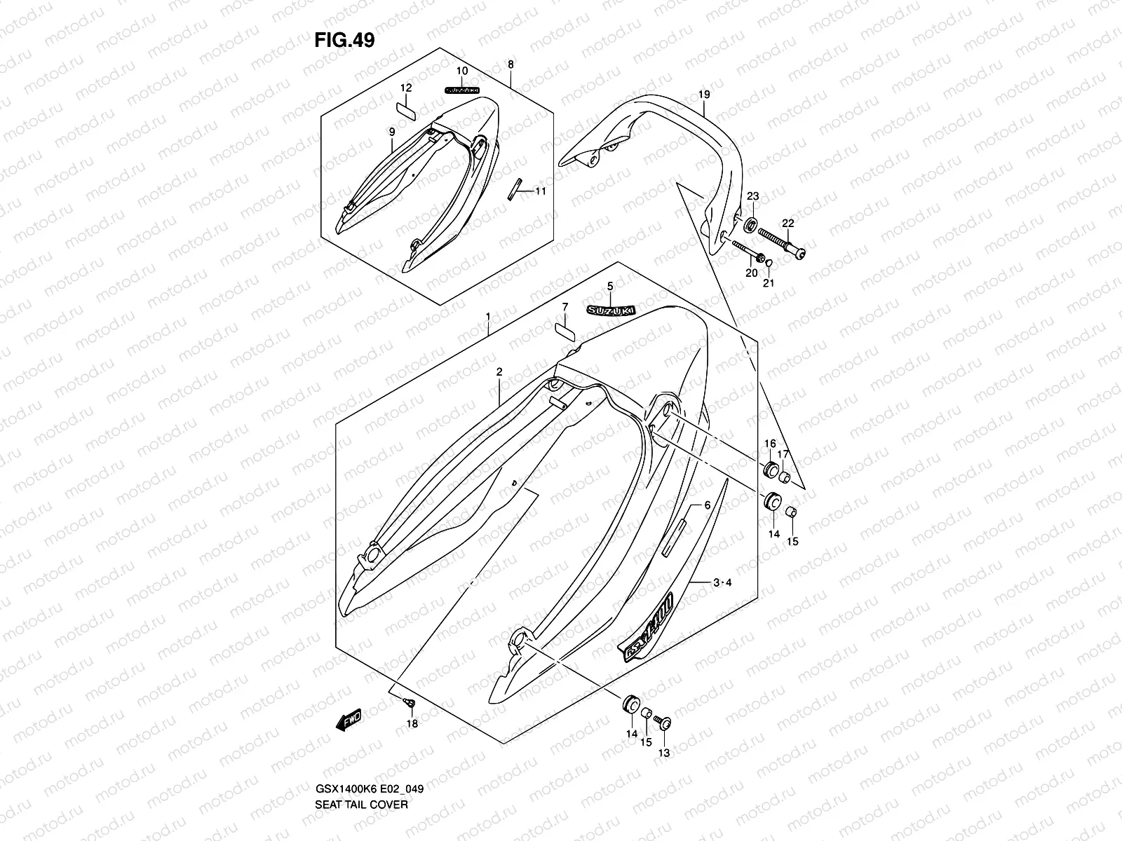 49 - SEAT TAIL COVER (MODEL K6)