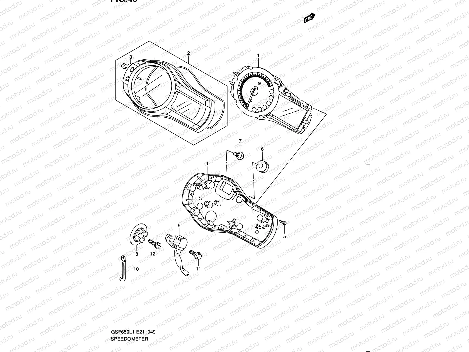 49 - SPEEDOMETER (GSF650SUAL1 E21)