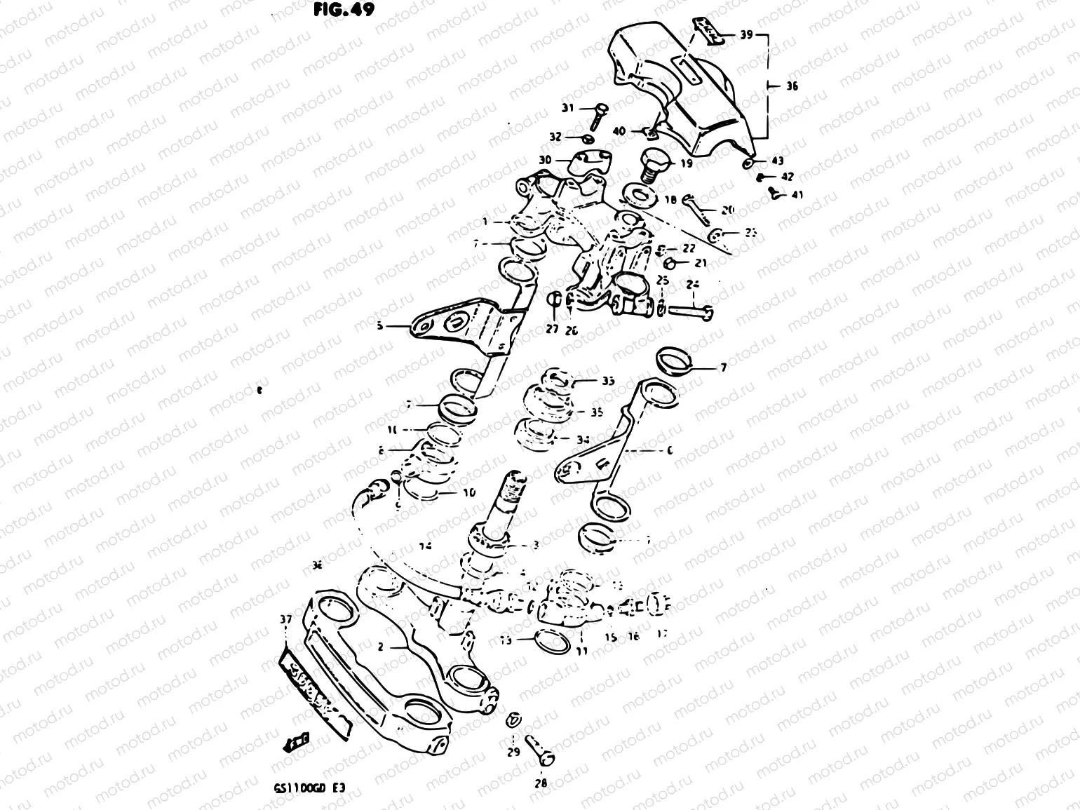 49 - STEERING STEM (MODEL D)
