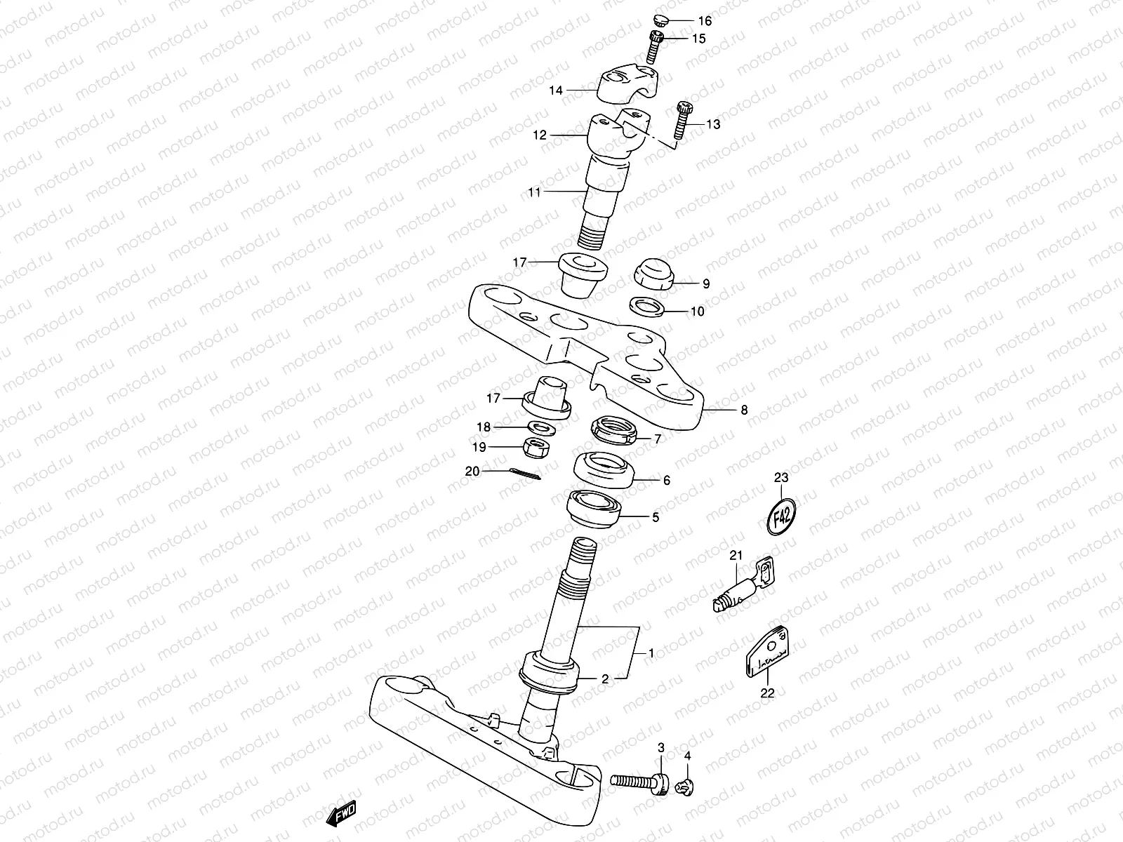 49 - STEERING STEM (MODEL N/P/R)
