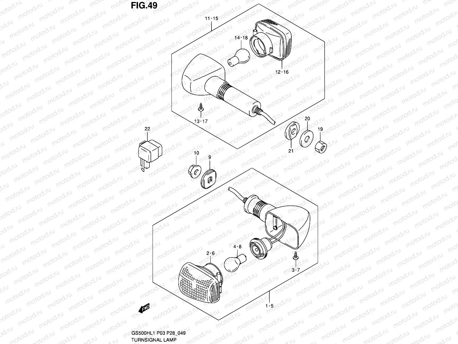 49 - TURNSIGNAL LAMP (GS500FH P03)