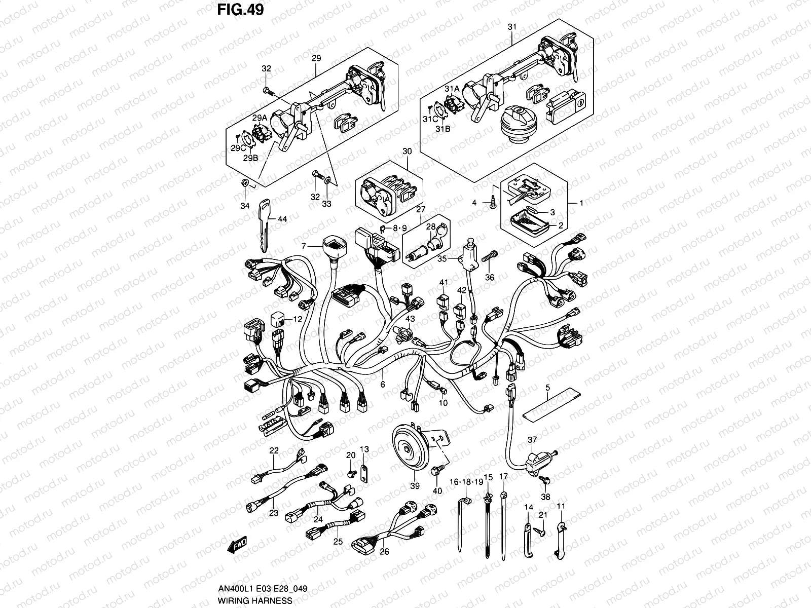 49 - WIRING HARNESS (AN400ZAL1 E33)