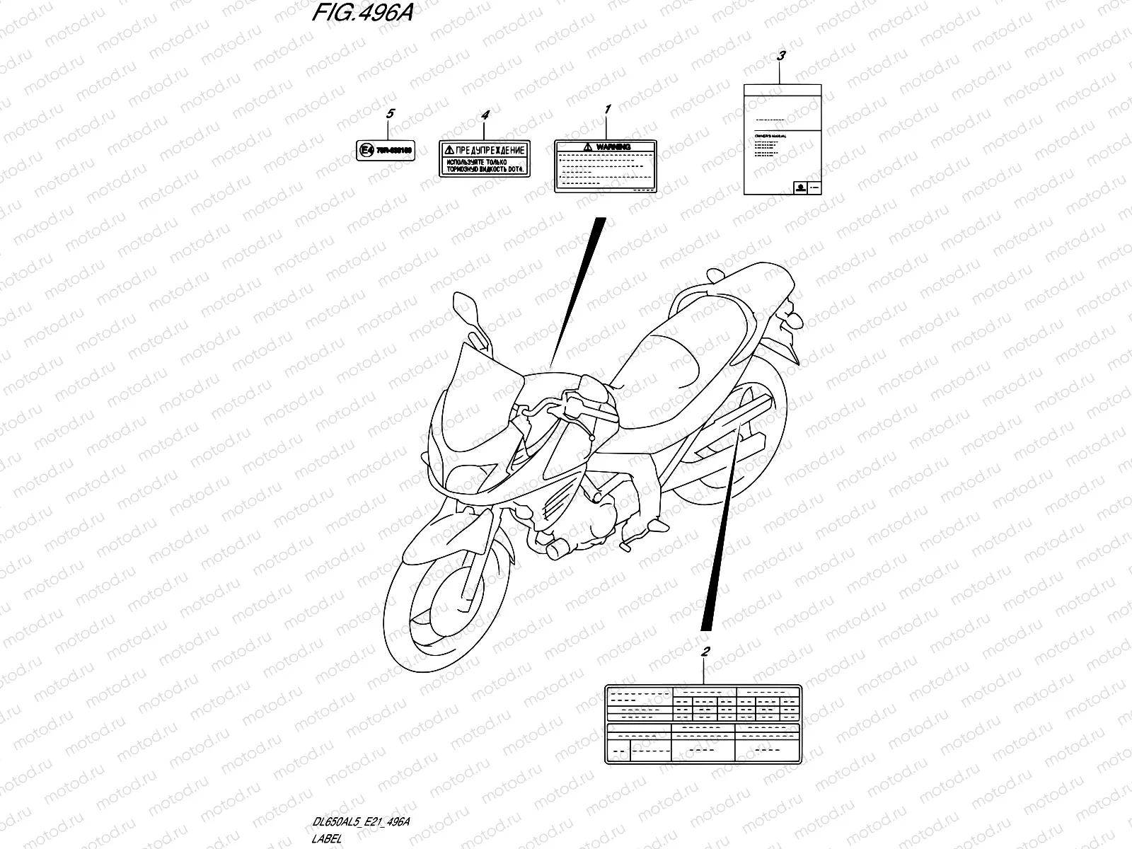 496A - LABEL (DL650AL5 E21)