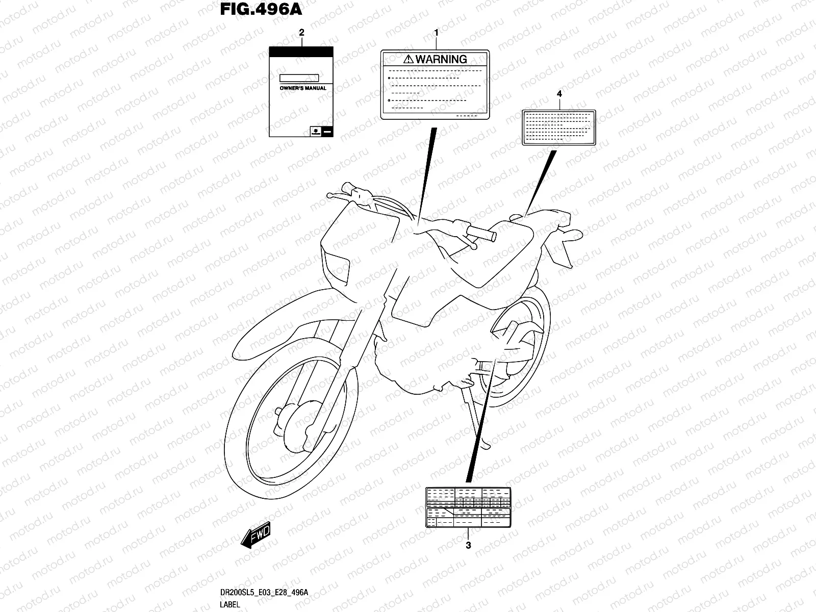 496A - LABEL (DR200SL5 E03)