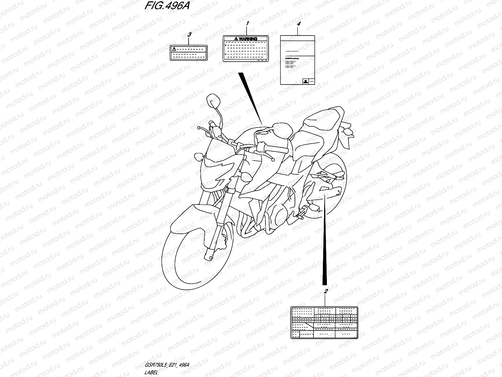 496A - LABEL (GSR750L5 E21)