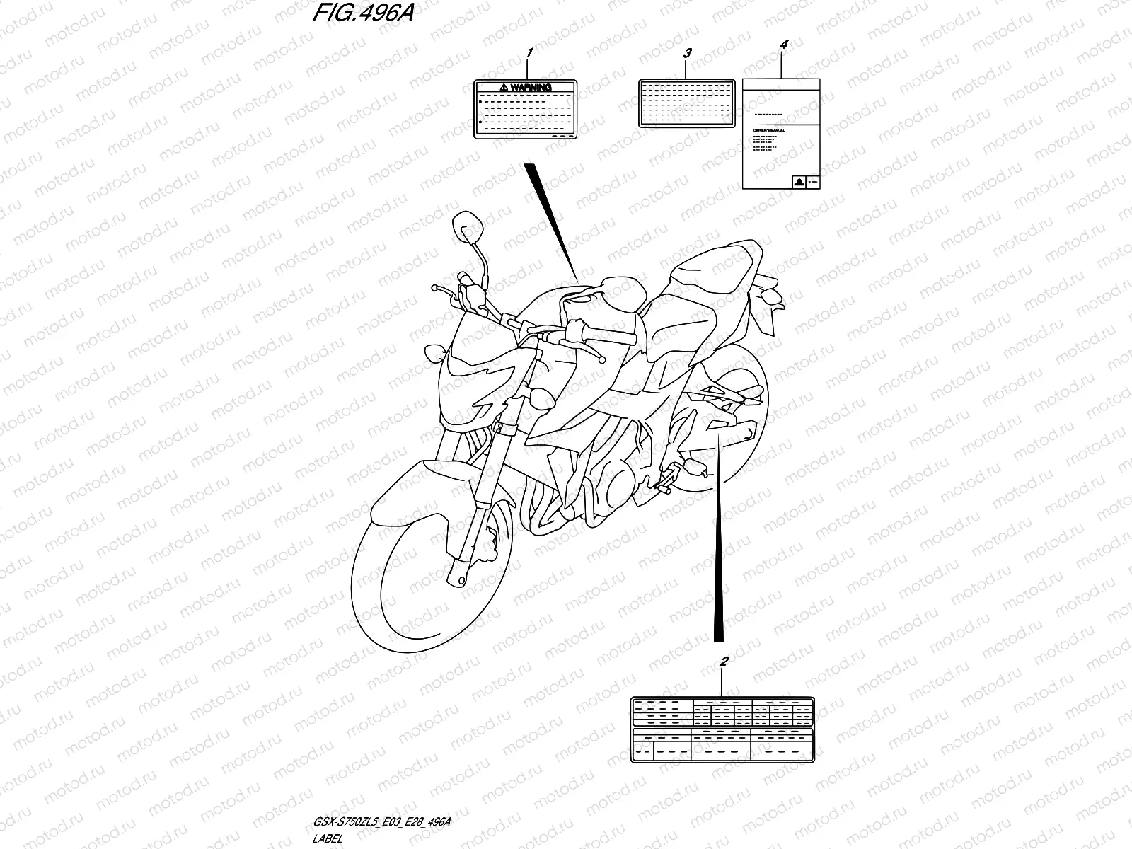 496A - LABEL (GSX-S750ZL5 E03)