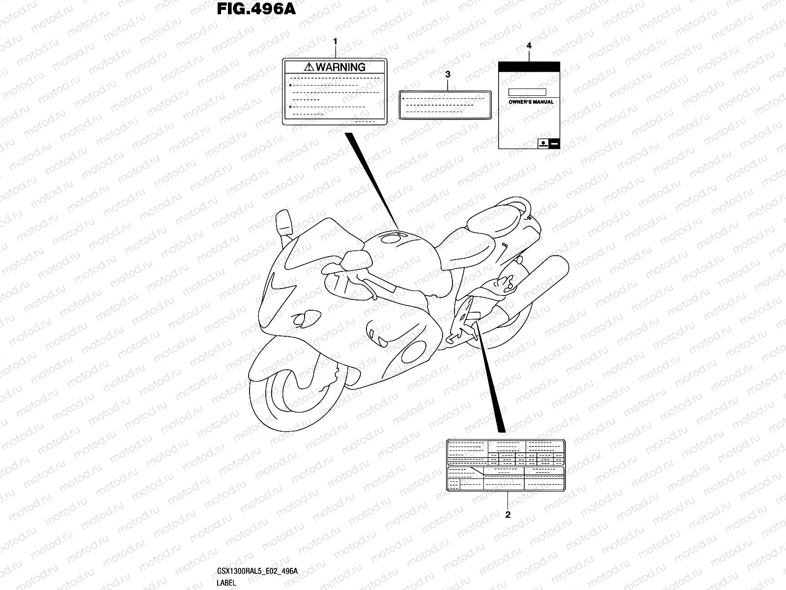 496A - LABEL (GSX1300RAL5 E02)