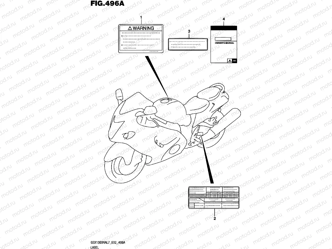 496A - LABEL (GSX1300RAL7 E02)