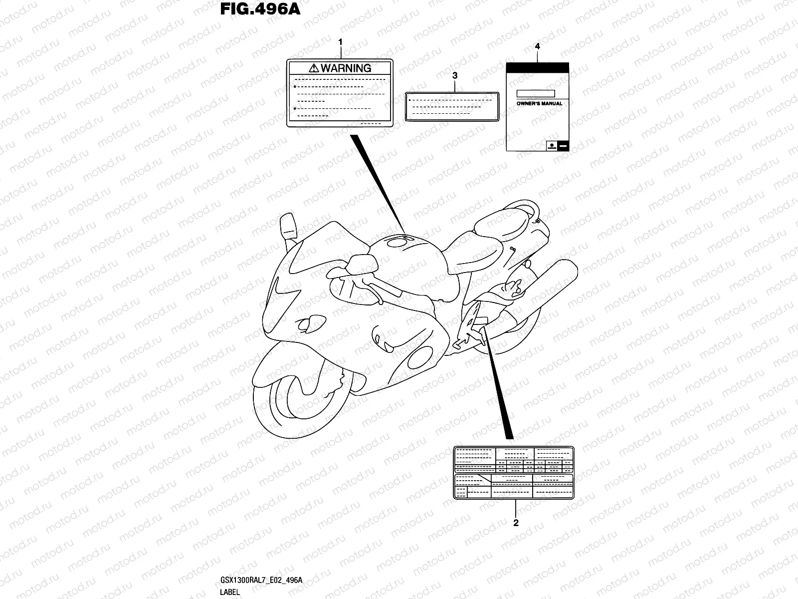 496A - LABEL (GSX1300RAL7 E02)