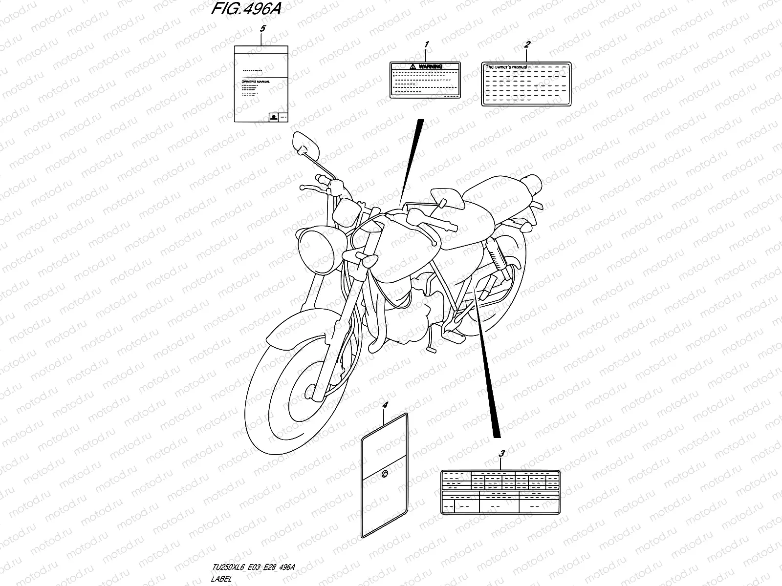 496A - LABEL  (TU250XL6 E03)