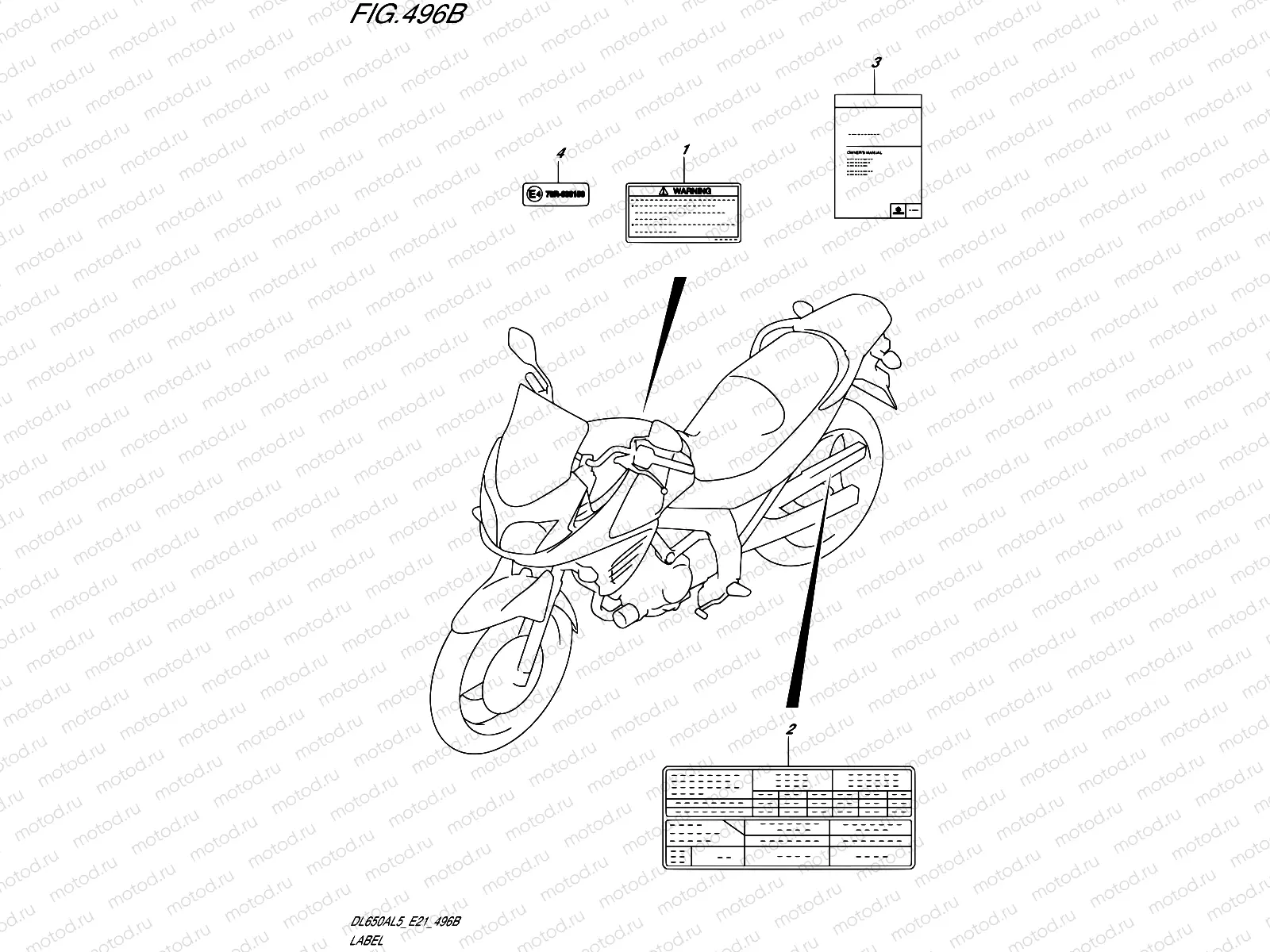 496B - LABEL (DL650AUEL5 E21)