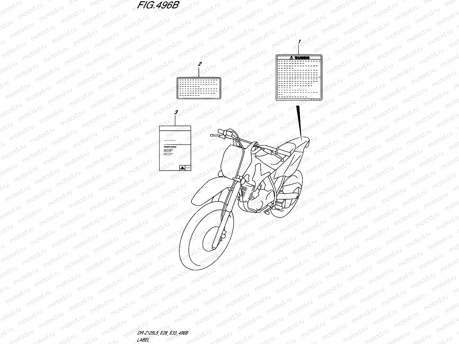 496B - LABEL (DR-Z125L5 E33)
