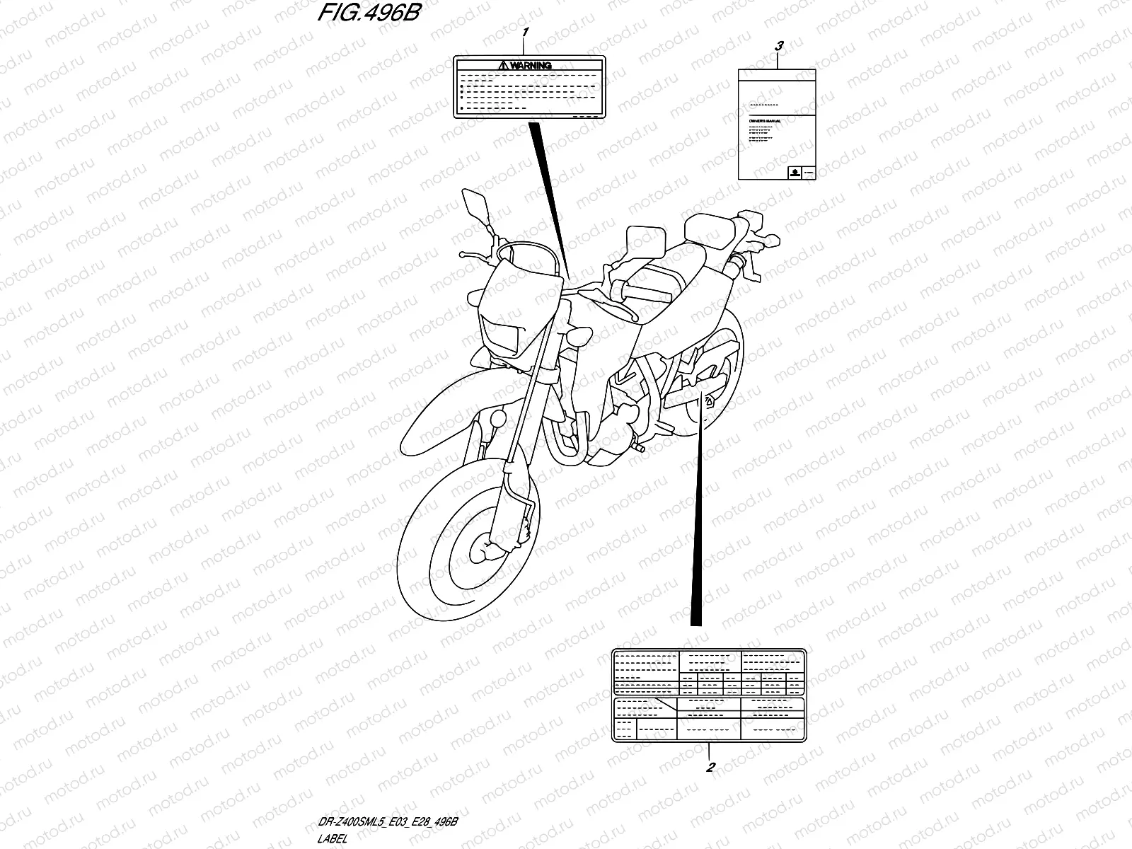 496B - LABEL (DR-Z400SML5 E28)