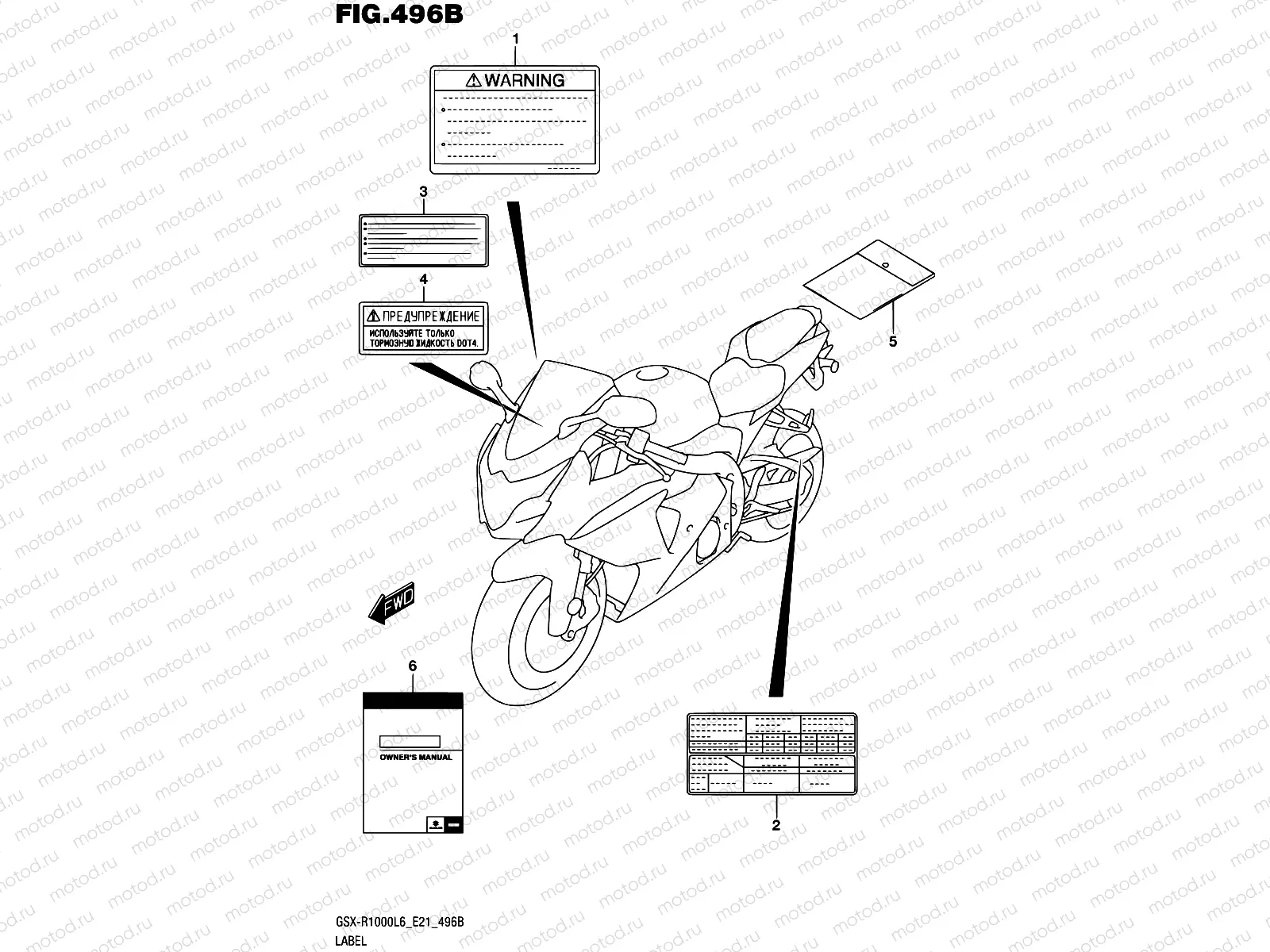 496B - LABEL (GSX-R1000AL6 E21)