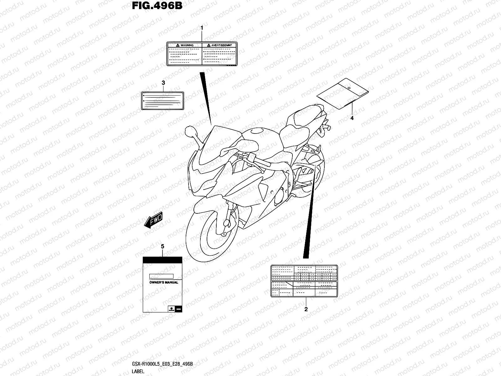 496B - LABEL (GSX-R1000L5 E28)