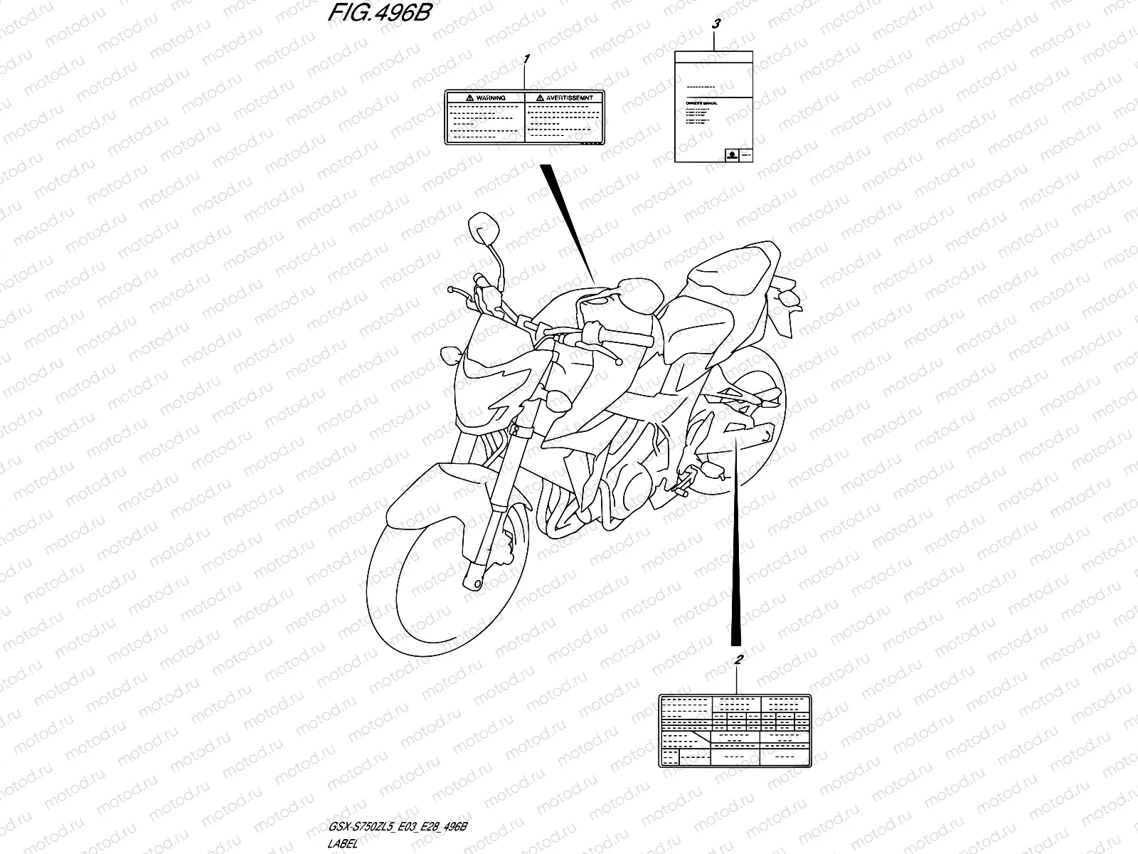 496B - LABEL (GSX-S750ZAL5 E28)
